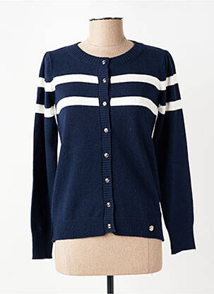Gilet manches longues col rond bleu GAUDI femme
