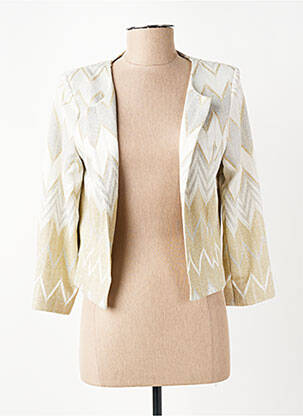 Veste chic col v beige K-DESIGN femme