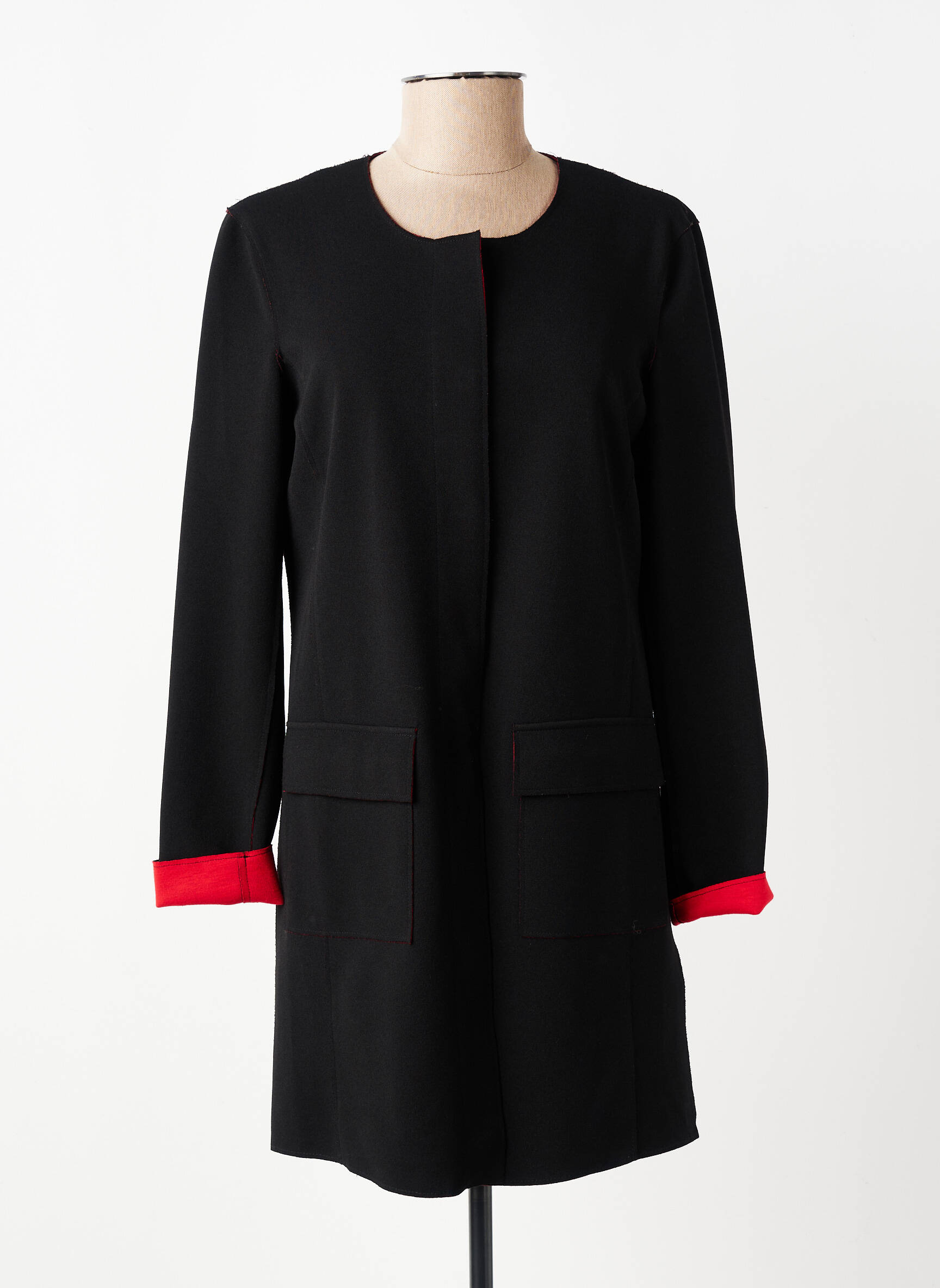 Manteau long coupe cintrée sans capuche noir GERRY WEBER femme