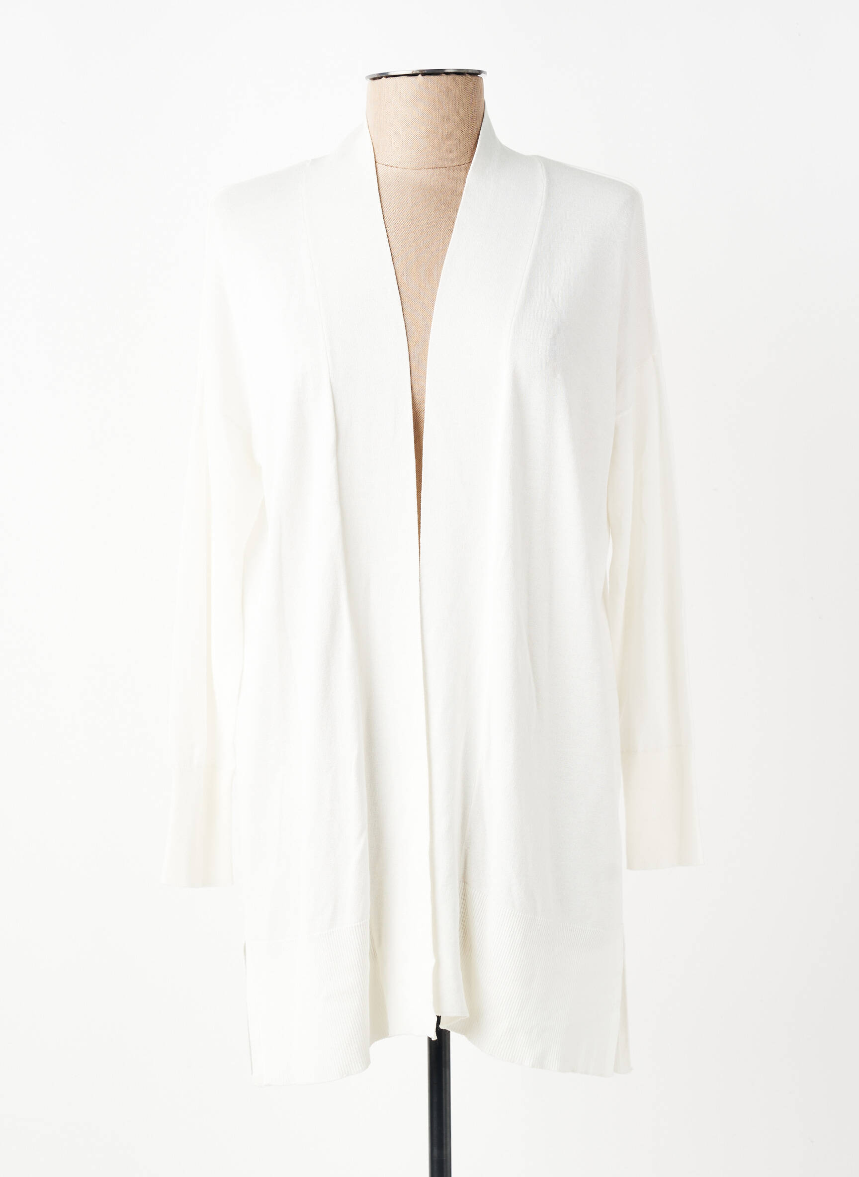 Gilet manches longues col châle blanc MARKUP femme
