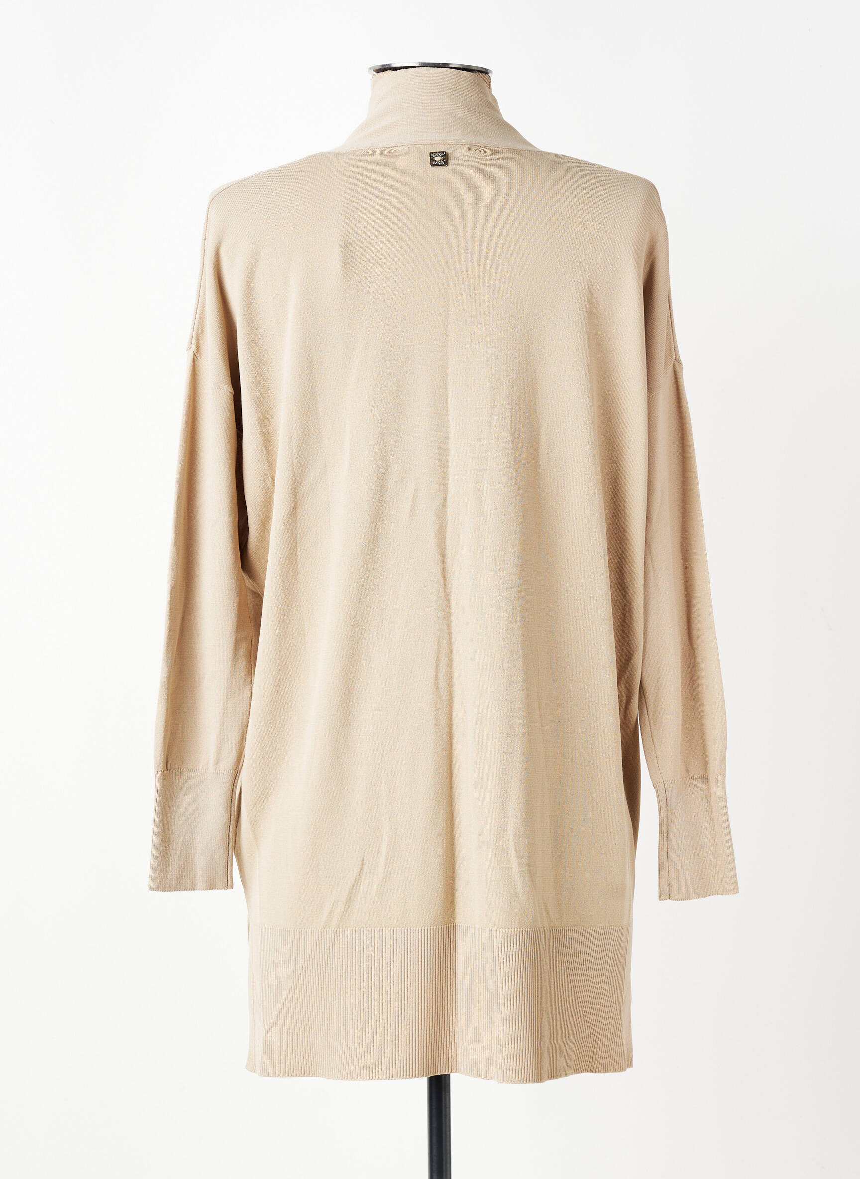 Gilet manches longues col châle beige MARKUP femme