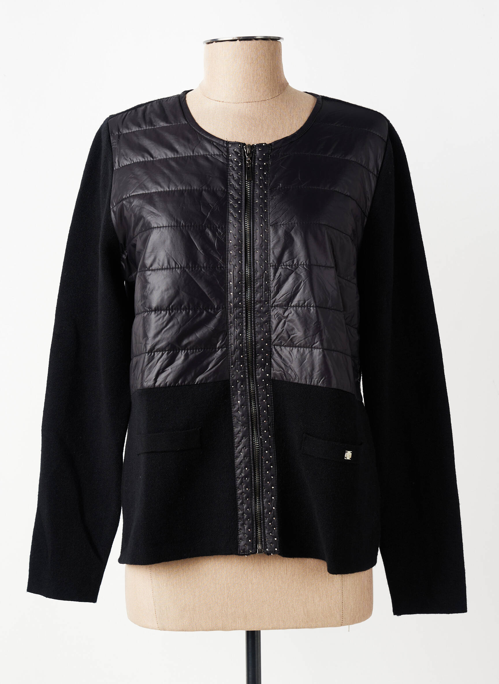 Veste casual col rond noir LOUBAROK femme