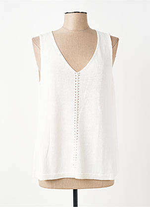 Top col v fines bretelles blanc WHITE STUFF femme