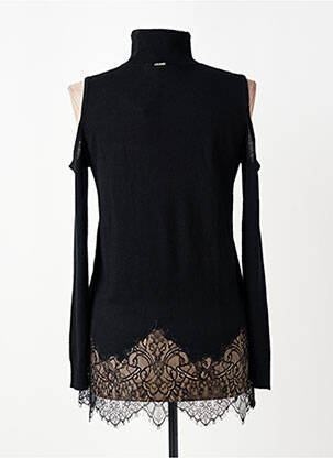 Pull col roulé coupe cintrée manches longues noir GUESS femme
