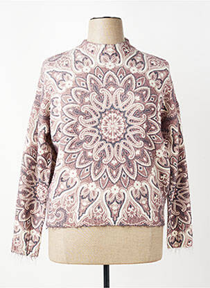 Pull coupe droite manches longues marron MILO'S femme