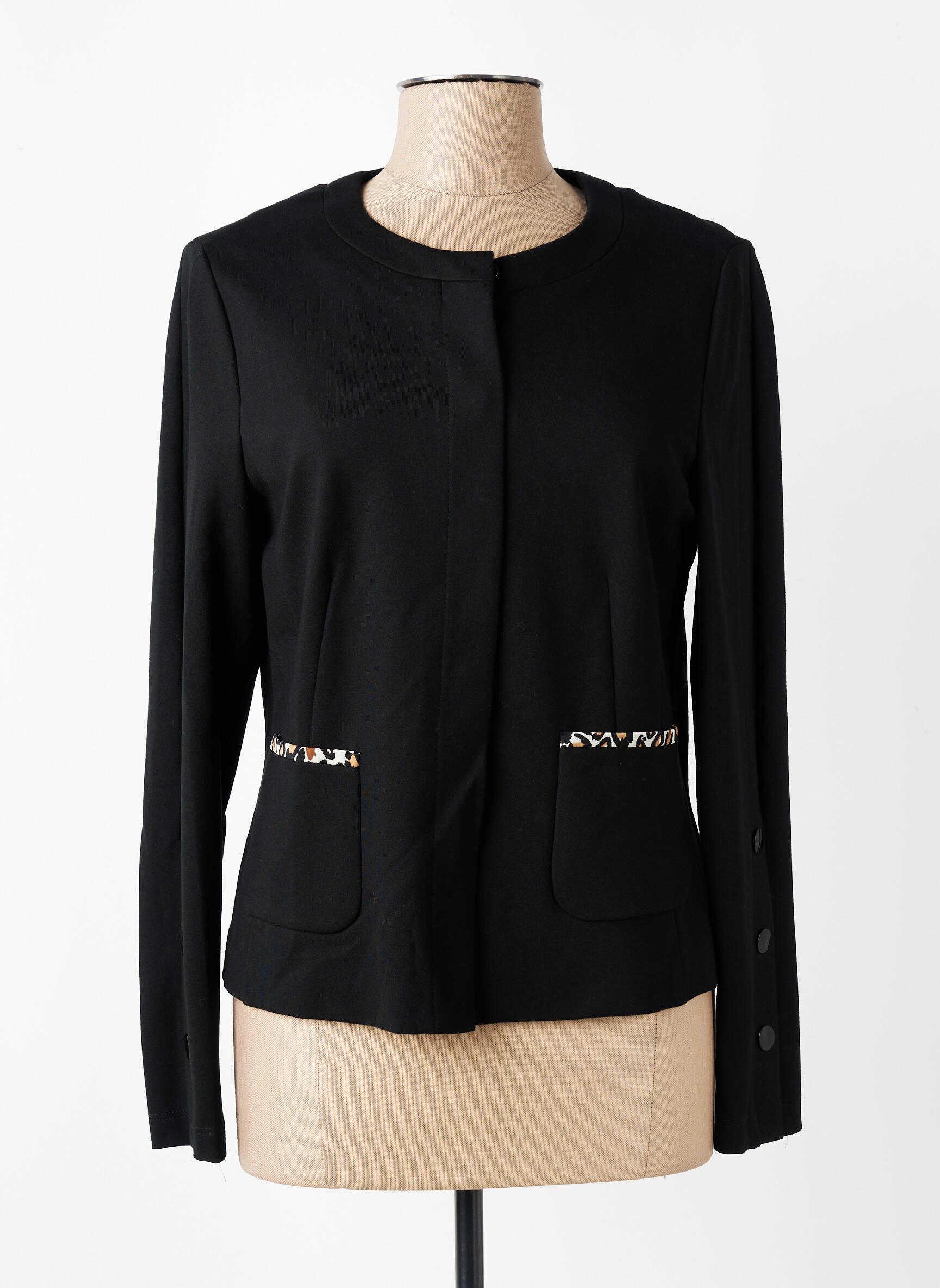 Veste casual col rond noir GERRY WEBER femme