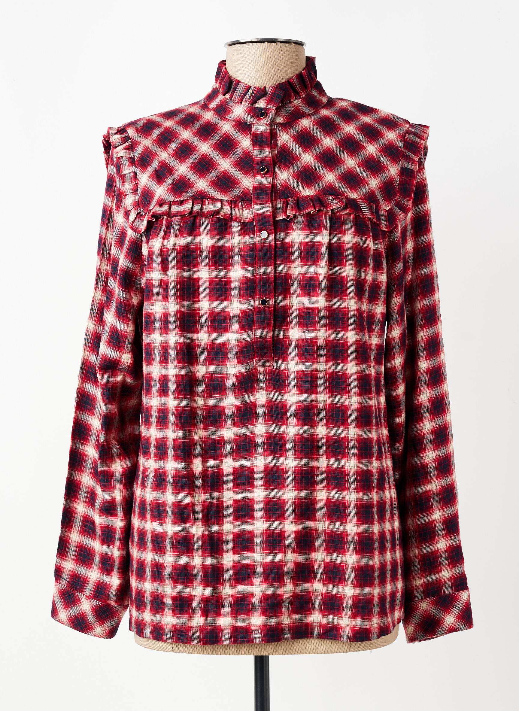 Blouse imprimé fantaisie manches longues rouge LA PETITE FRANCAISE femme
