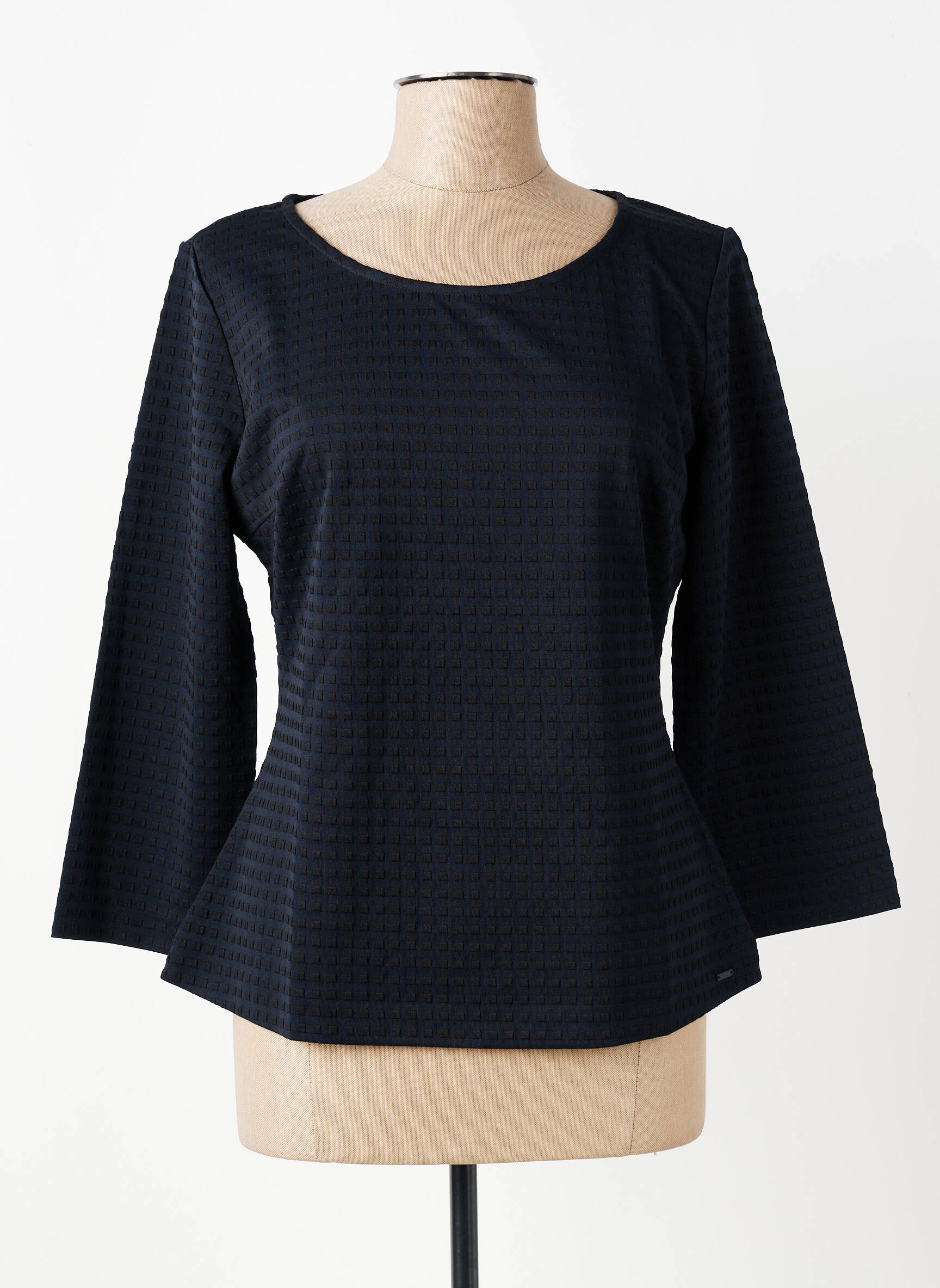 Top col rond manches longues bleu ARMANI femme