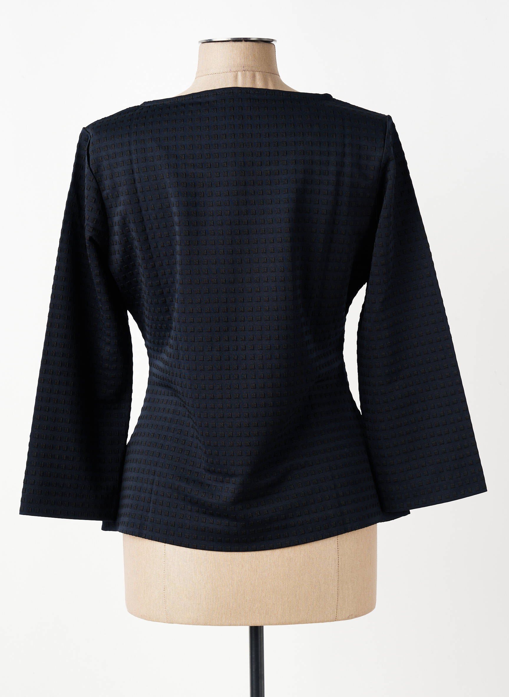 Top col rond manches longues bleu ARMANI femme