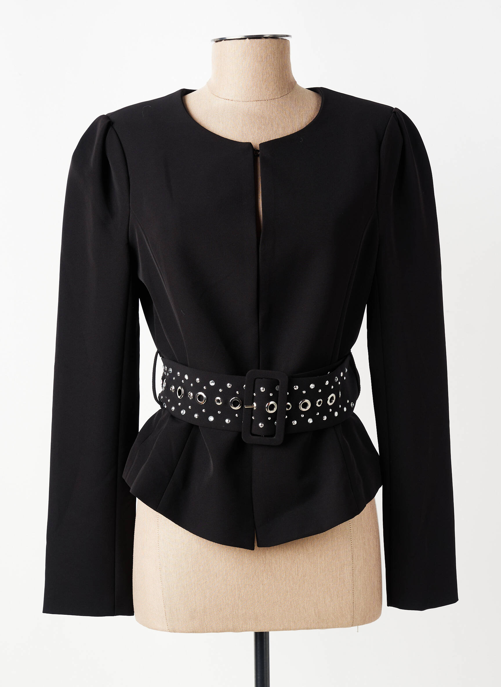 Veste chic col rond noir GAUDI femme