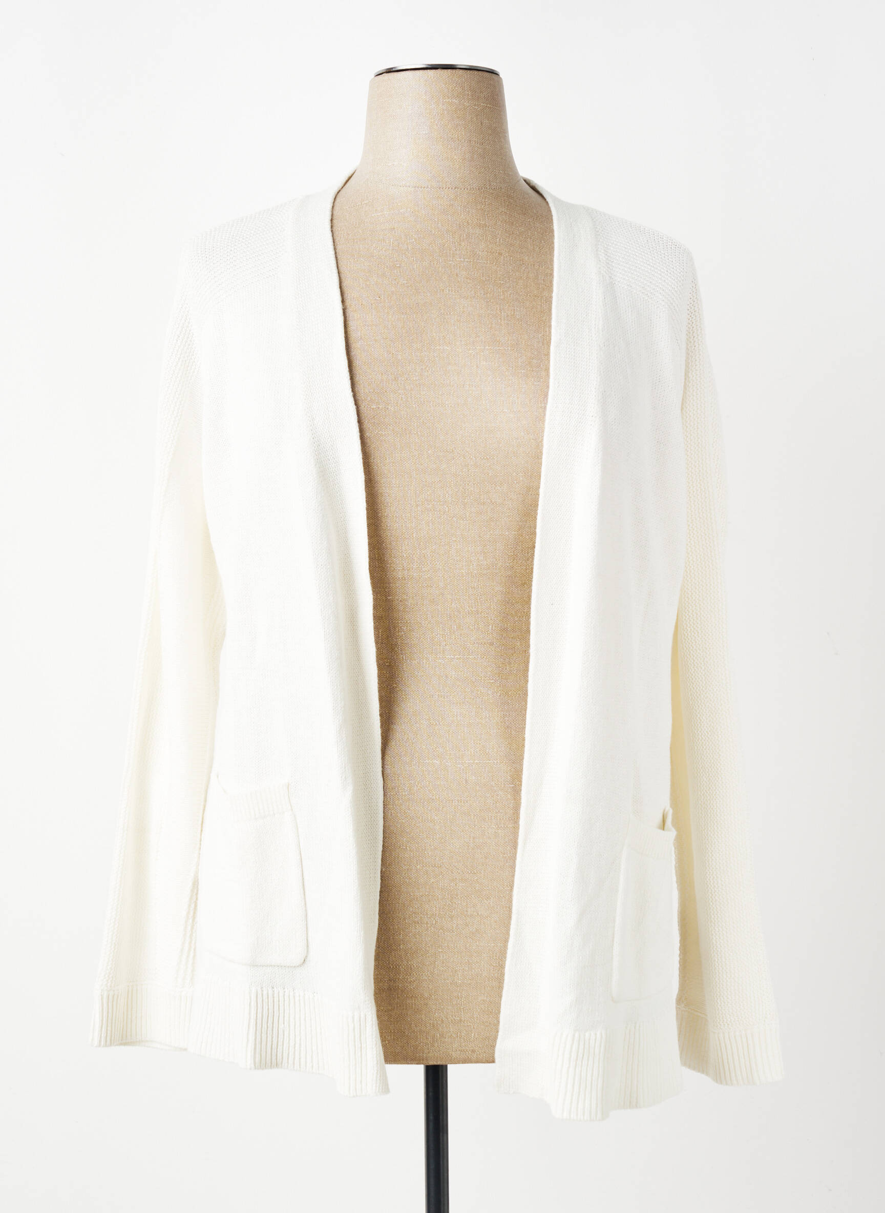 Gilet manches longues col v blanc WHITE STUFF femme