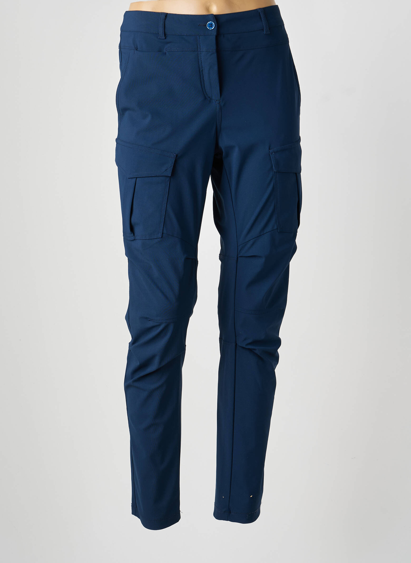 Pantalon cargo slim bleu INDIES femme