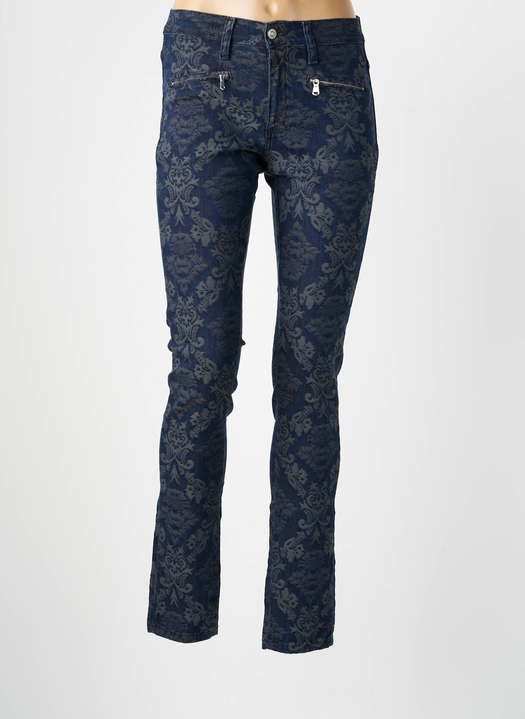 Pantalon slim poches bleu DESGASTE femme