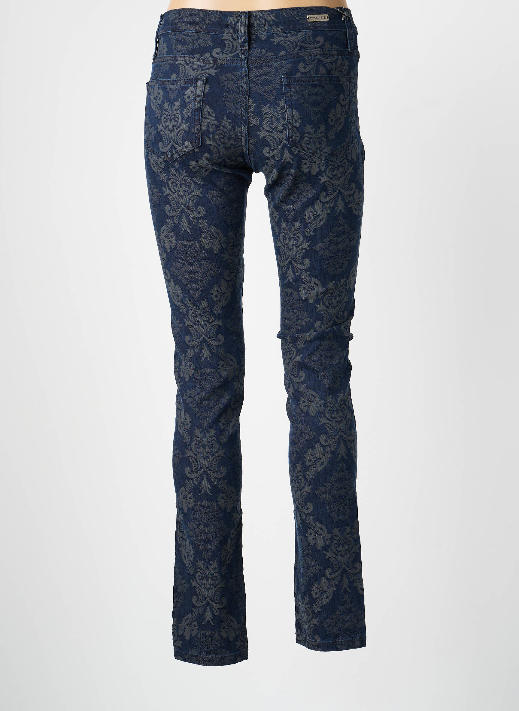 Pantalon slim poches bleu DESGASTE femme