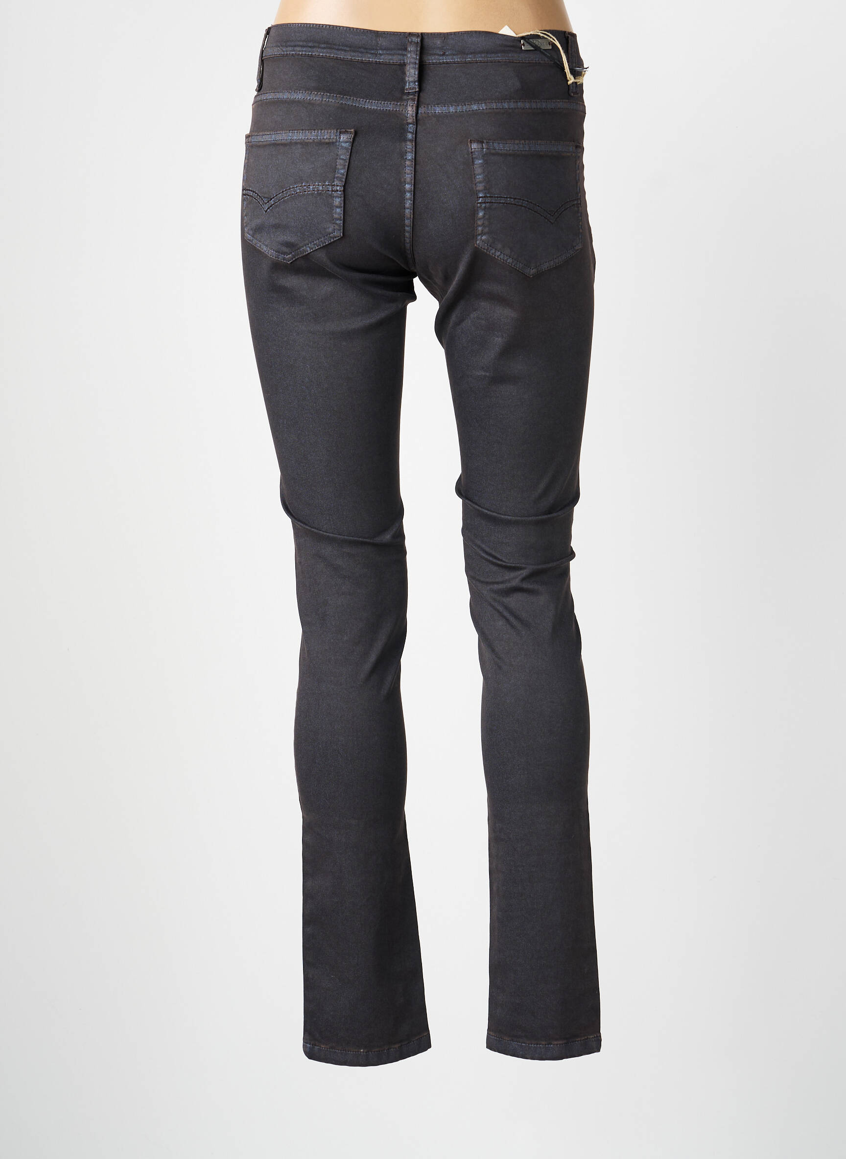 Pantalon slim poches marron DESGASTE femme