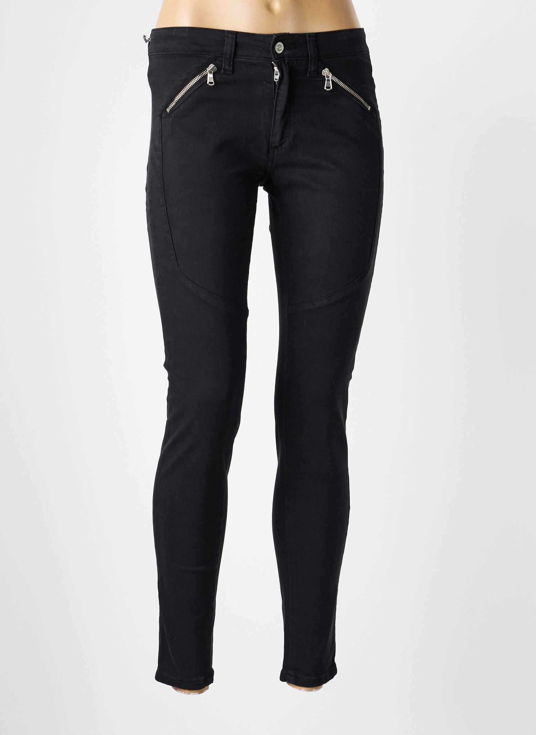 Pantalon slim poches noir DESGASTE femme