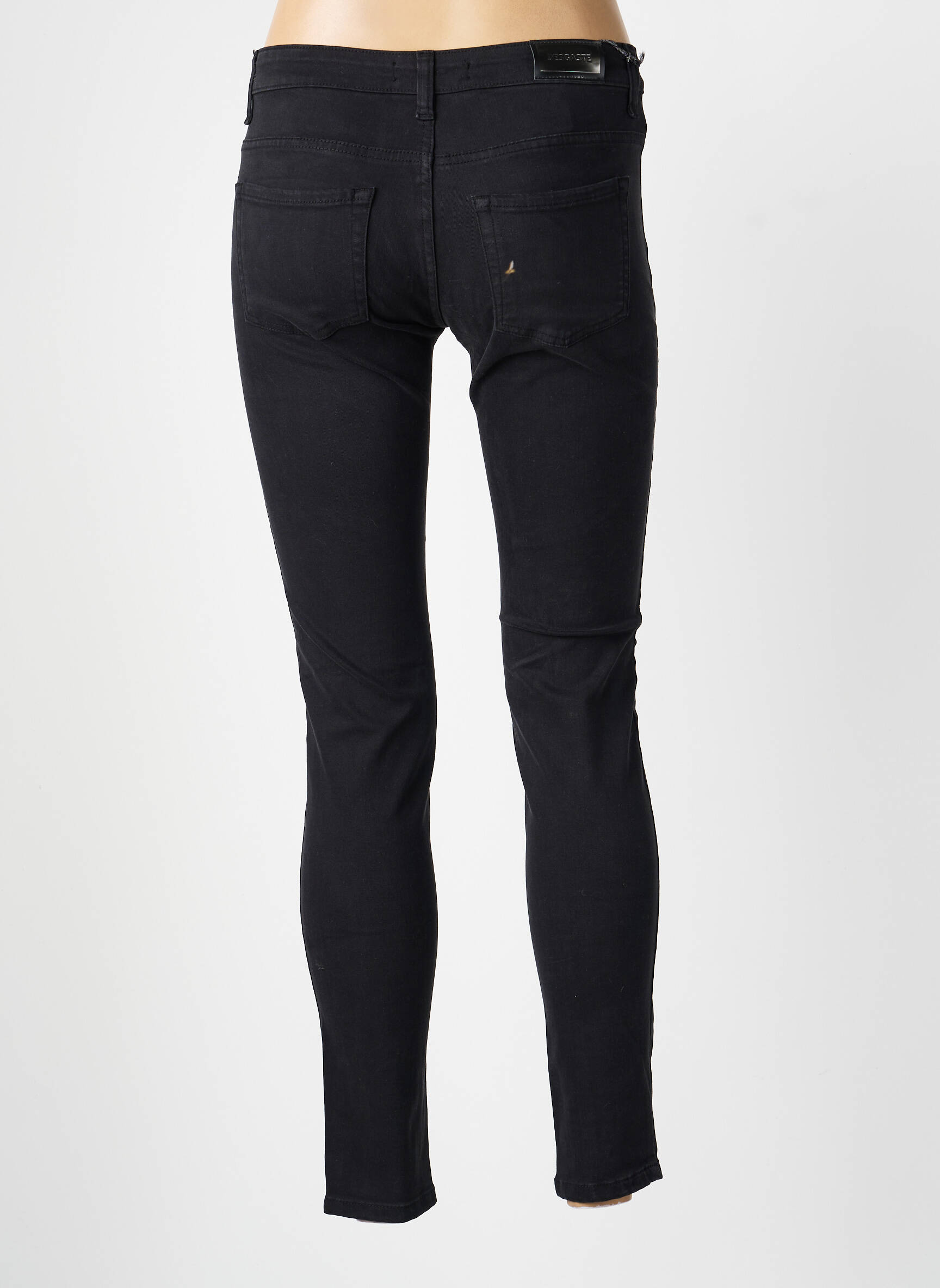 Pantalon slim poches noir DESGASTE femme