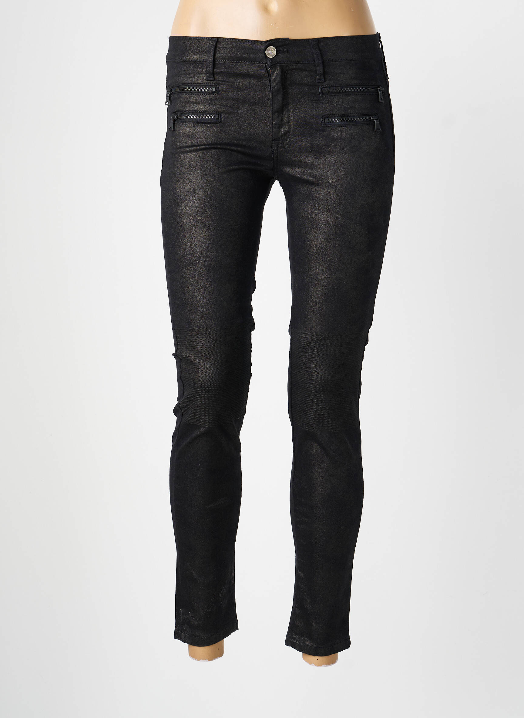 Pantalon slim poches noir DESGASTE femme