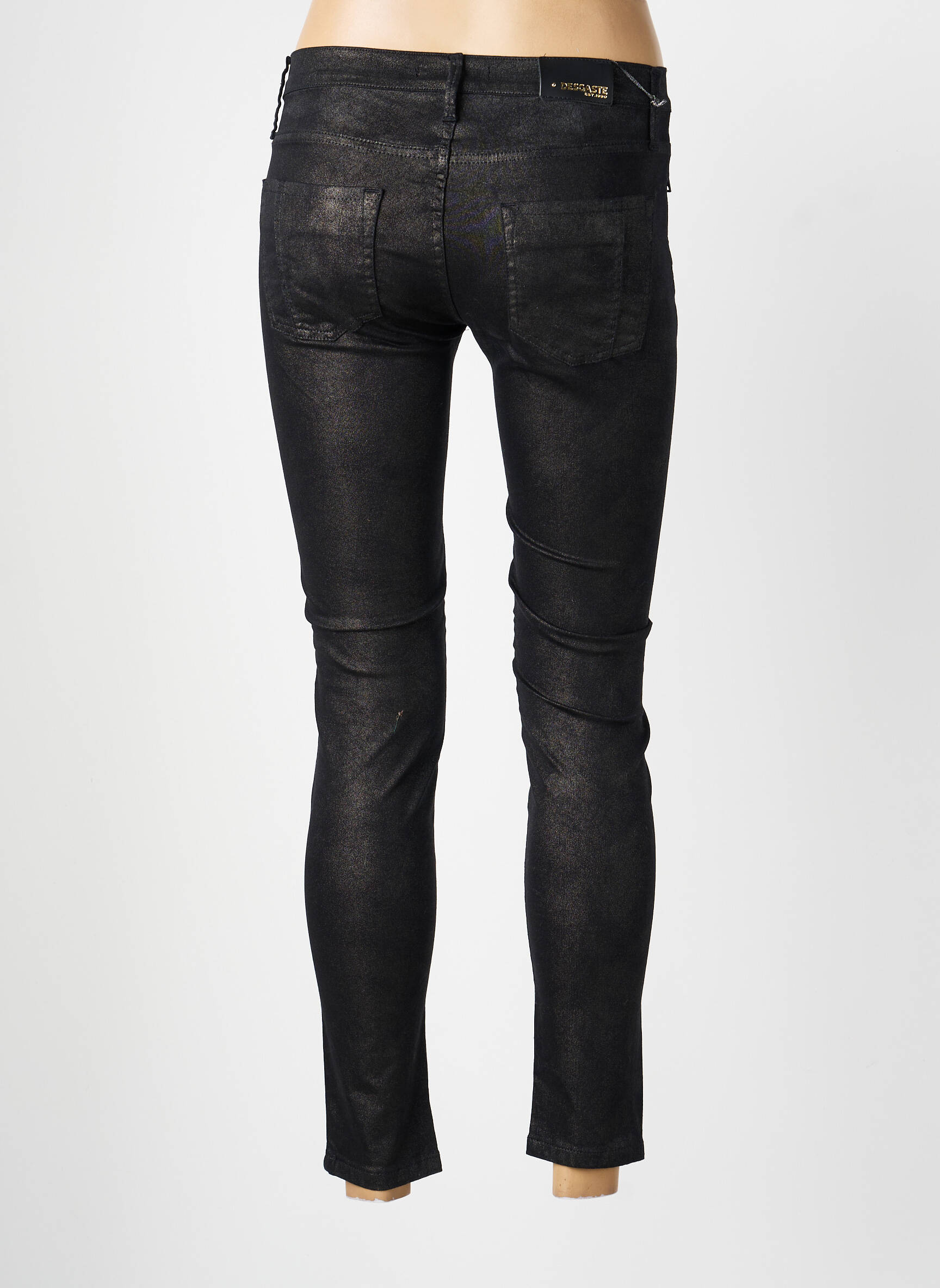 Pantalon slim poches noir DESGASTE femme