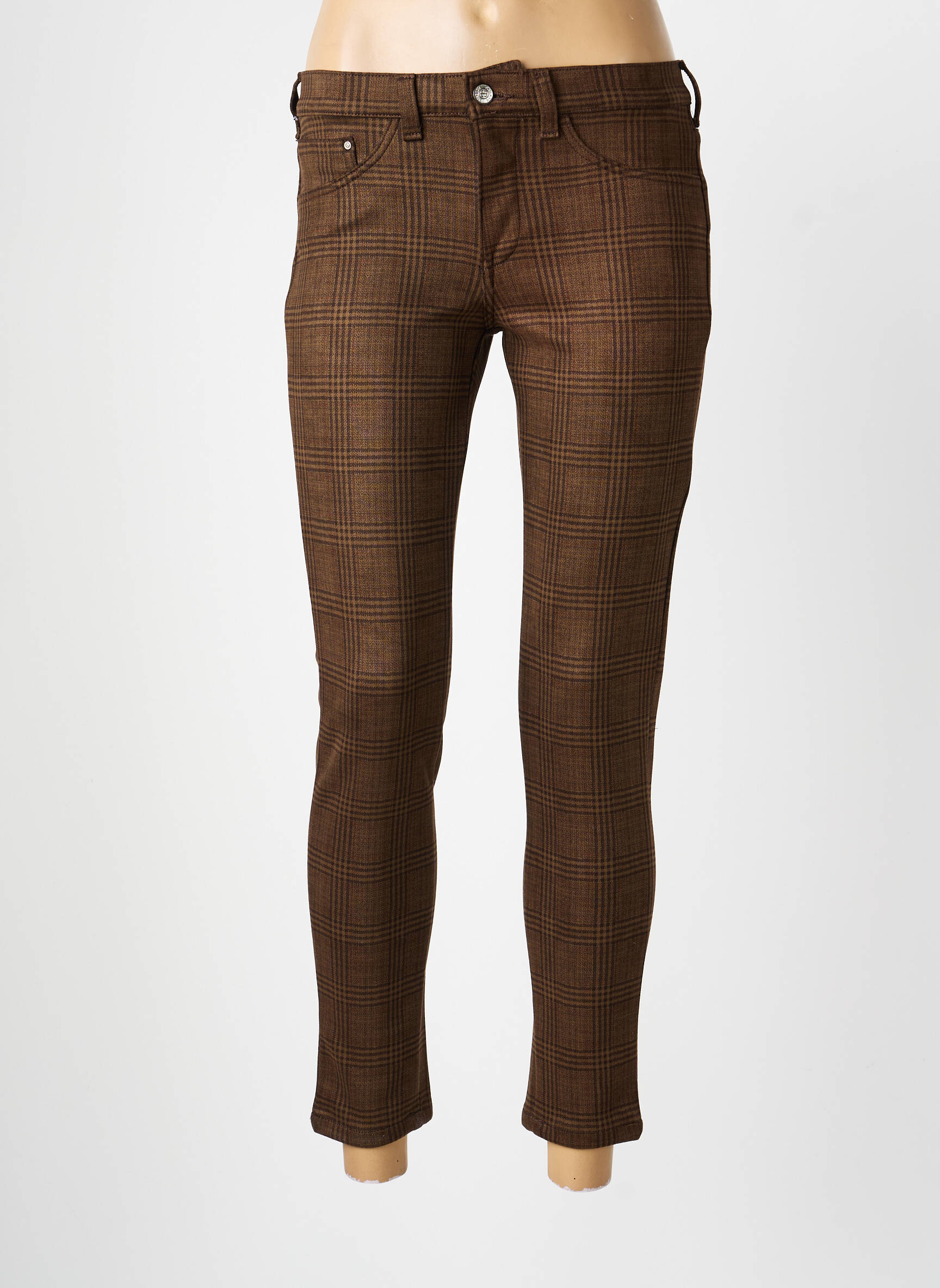 Pantalon slim poches marron DESGASTE femme