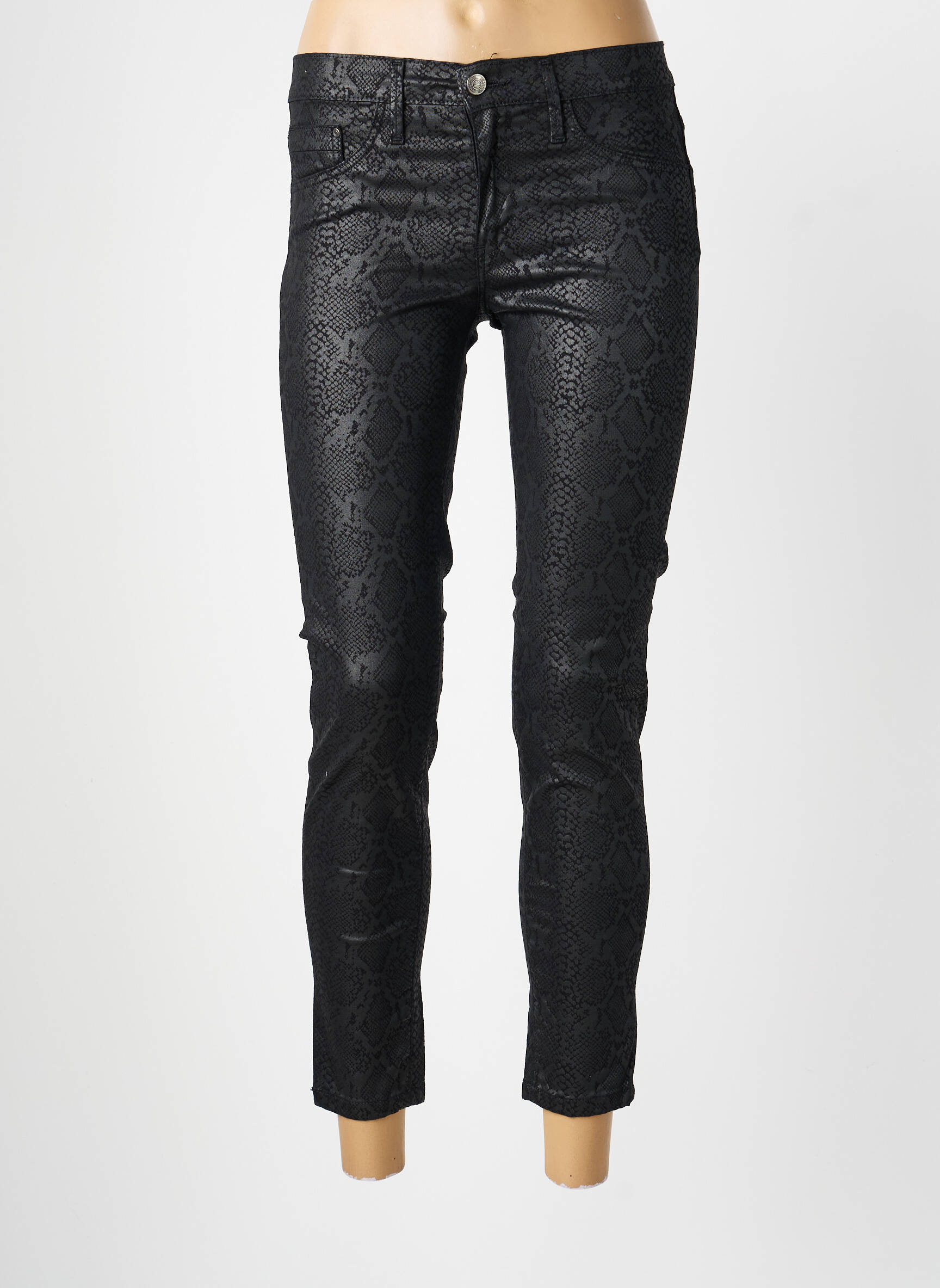 Pantalon slim poches noir DESGASTE femme