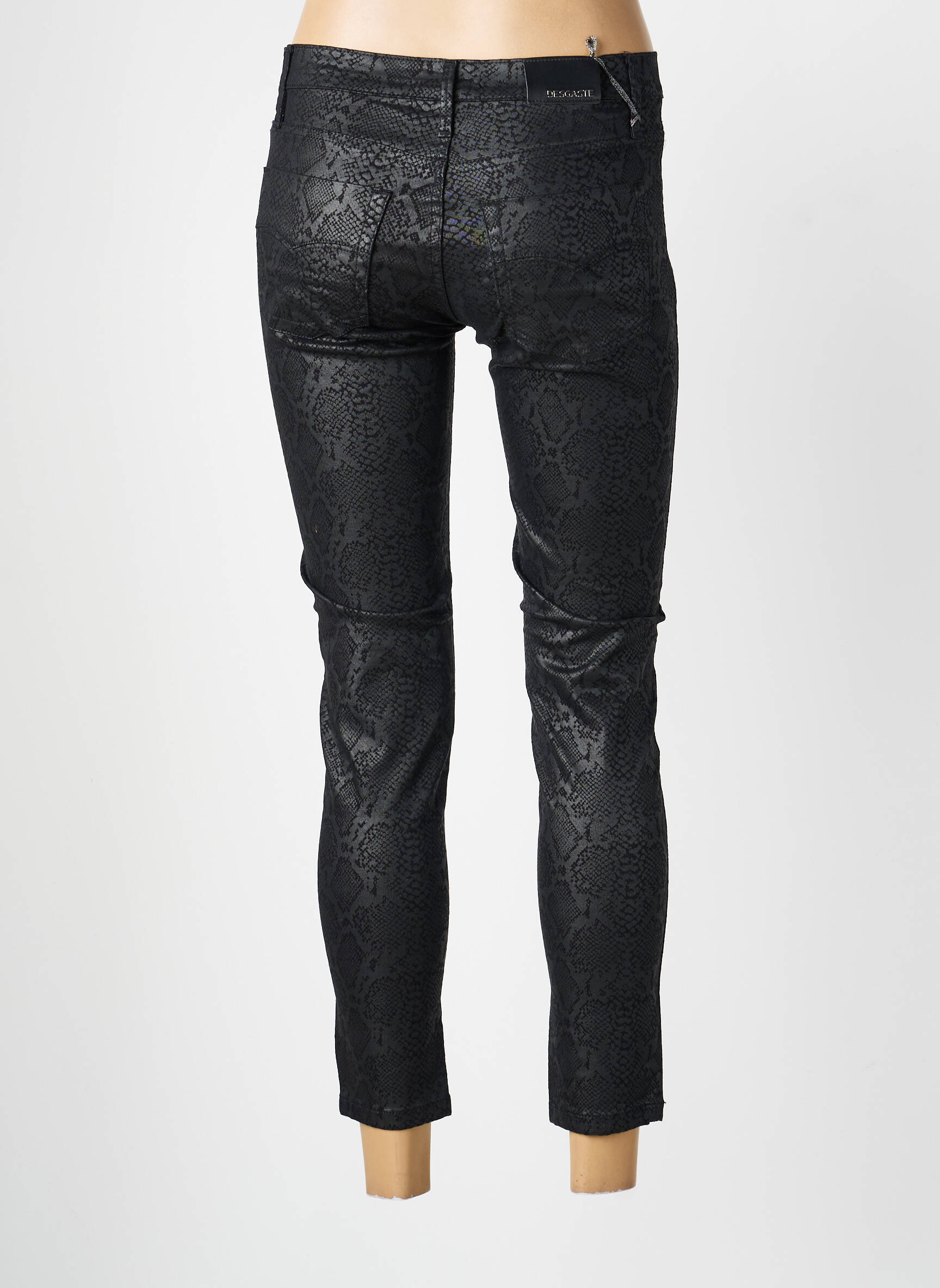 Pantalon slim poches noir DESGASTE femme