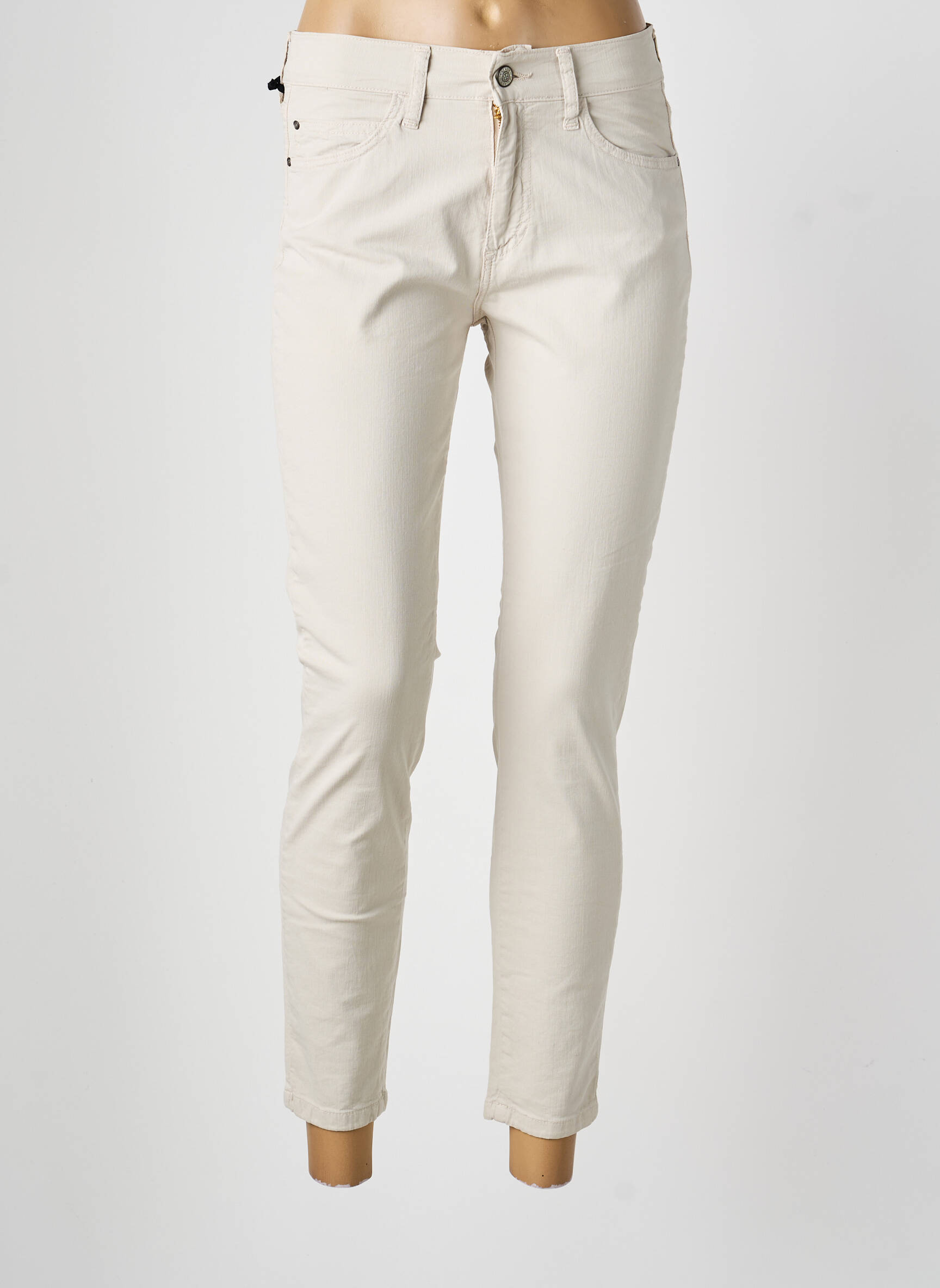 Pantalon slim poches beige DESGASTE femme