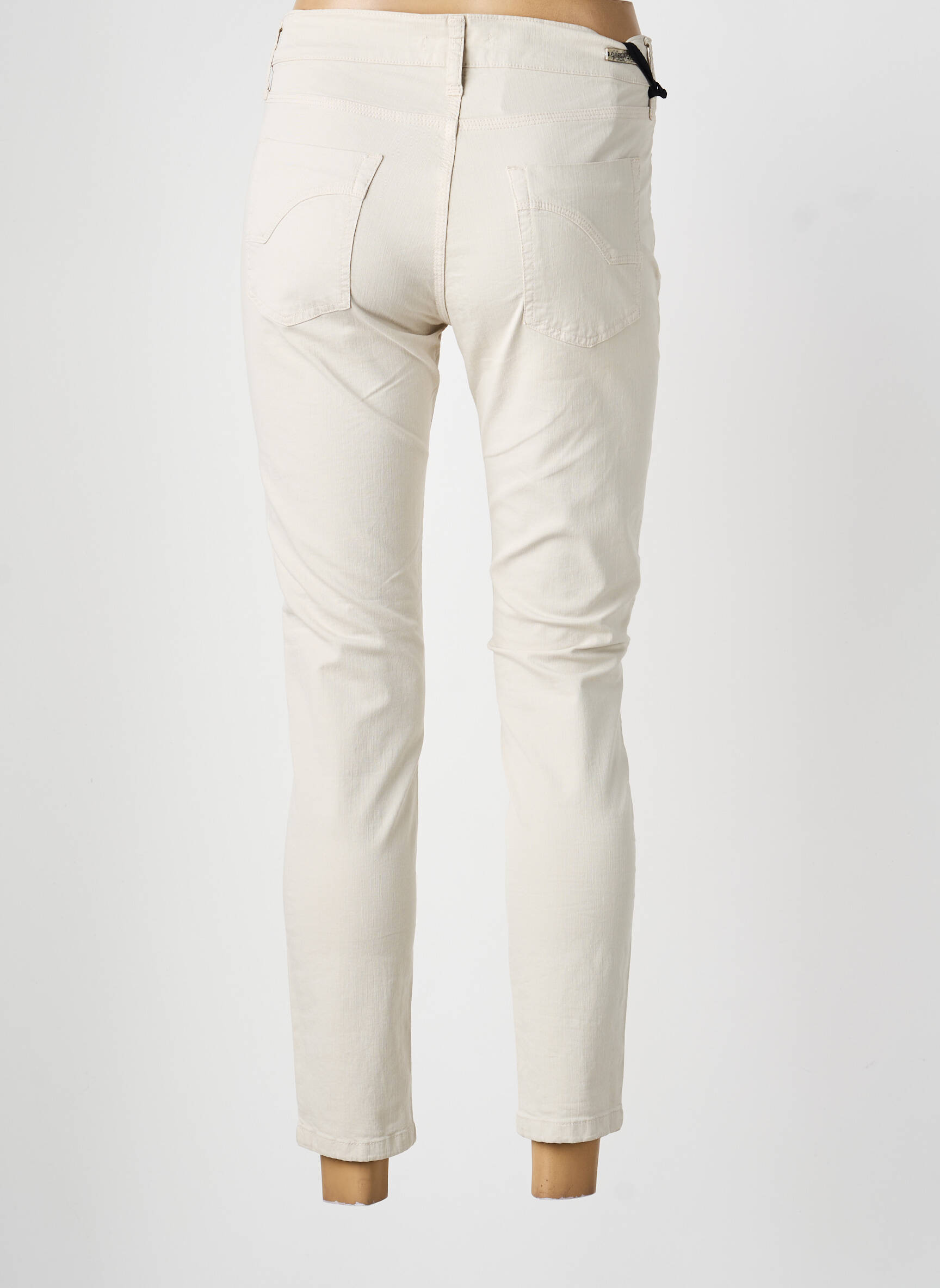 Pantalon slim poches beige DESGASTE femme