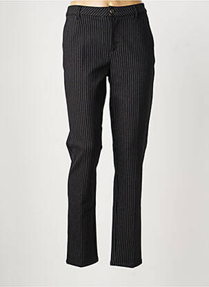 Pantalon chino tissage popeline taille normale noir MAYJUNE femme