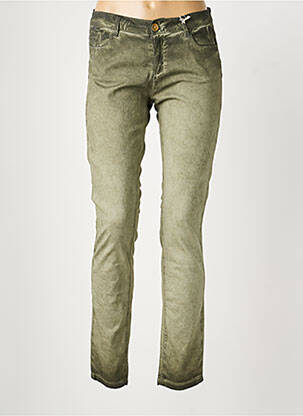 Pantalon slim taille normale taille normale vert MAYJUNE femme
