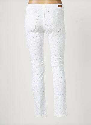 Pantalon slim tissage popeline taille normale blanc MAYJUNE femme