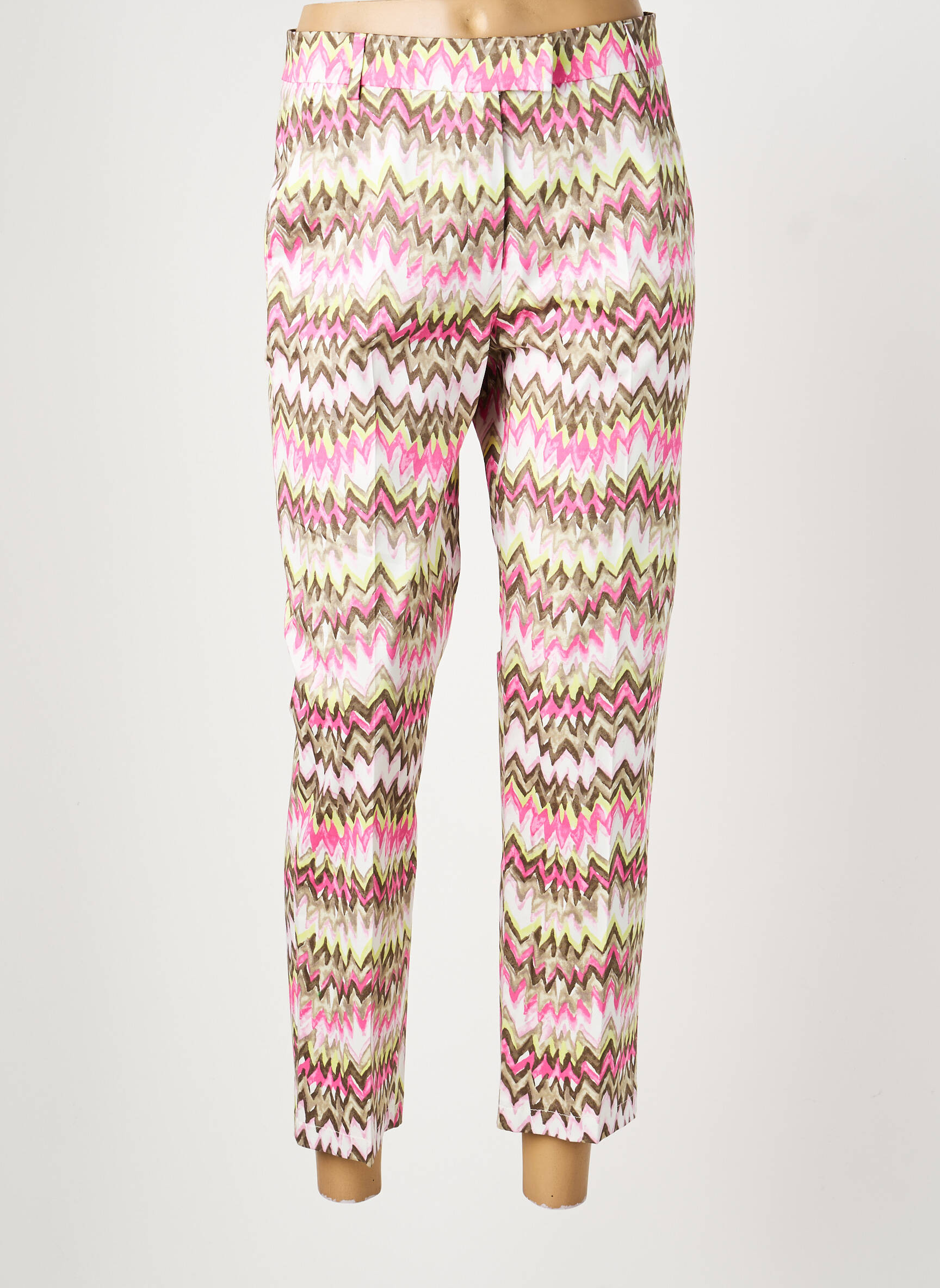 Pantalon 7/8 tissage popeline taille normale rose GERRY WEBER femme