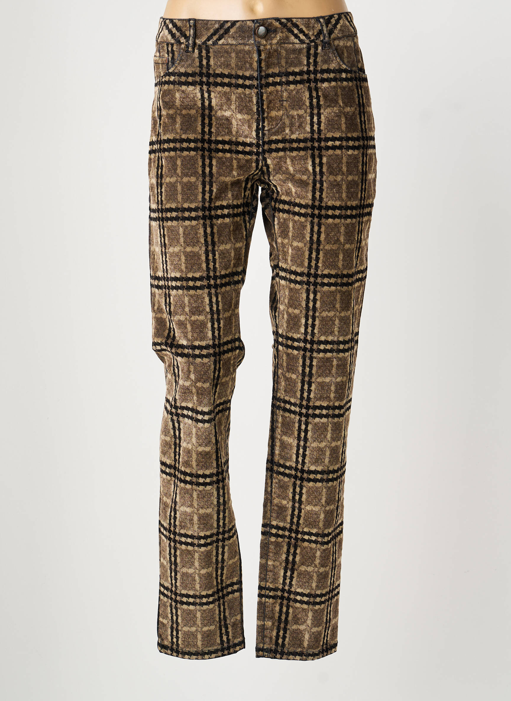 Pantalon slim taille normale taille normale beige MAYJUNE femme