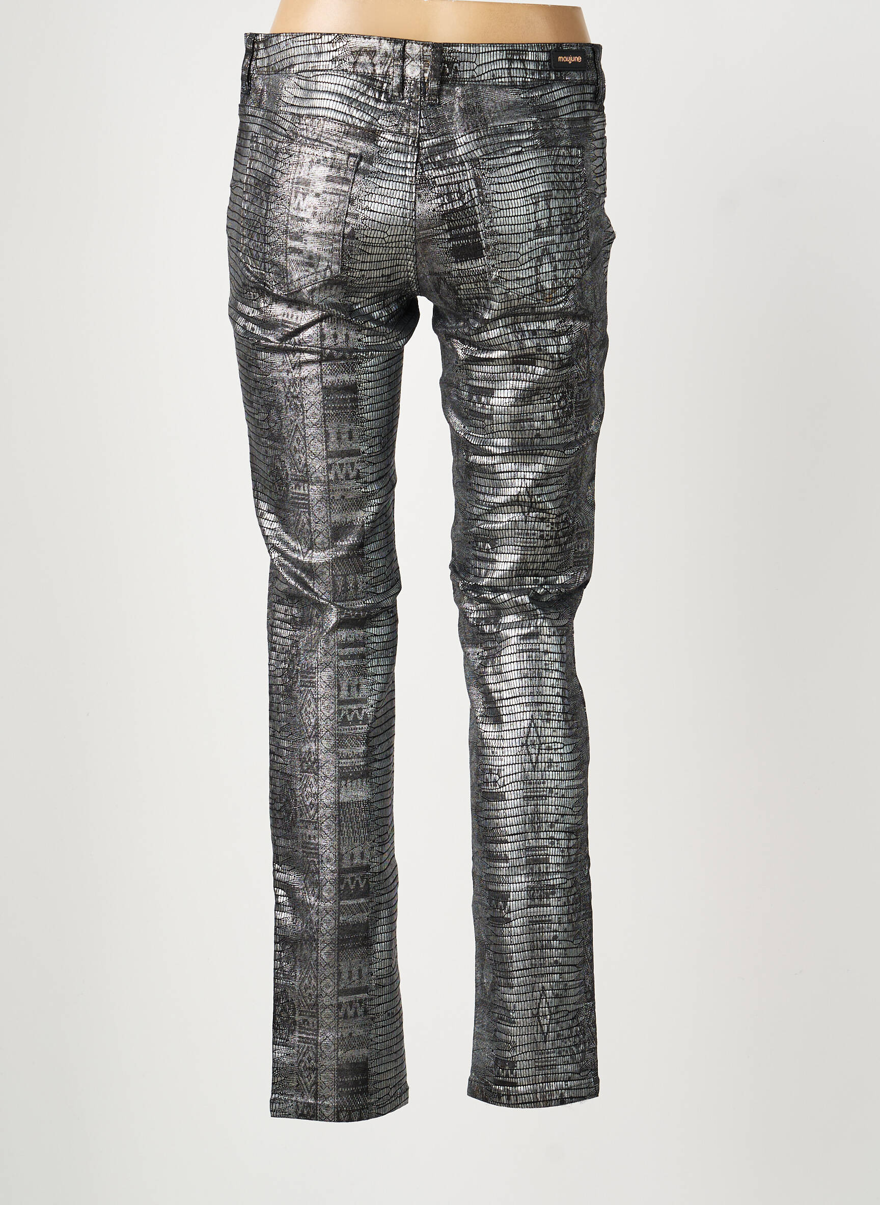 Pantalon slim taille normale taille normale gris MAYJUNE femme