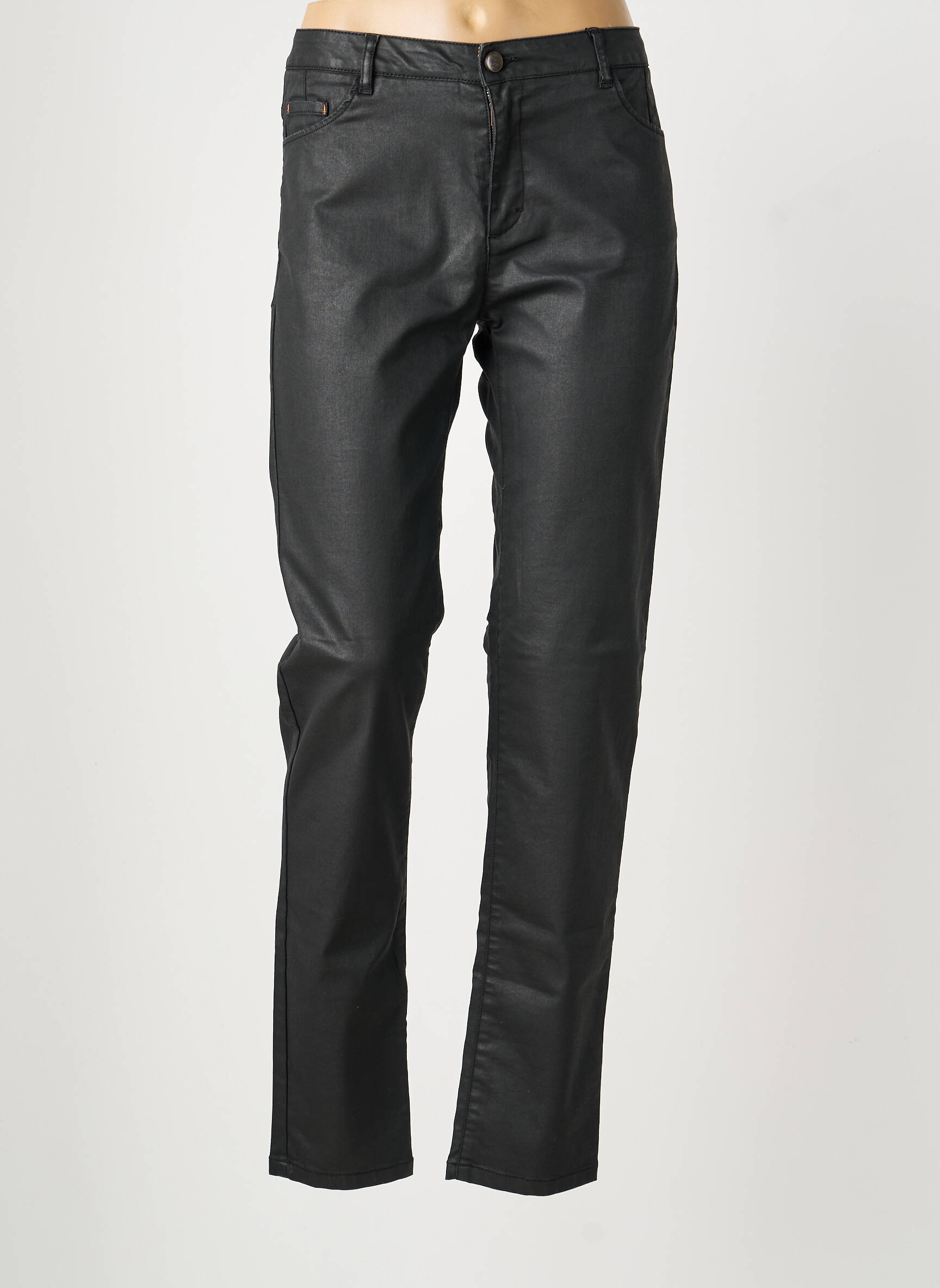 Pantalon slim stretch taille normale noir MAYJUNE femme