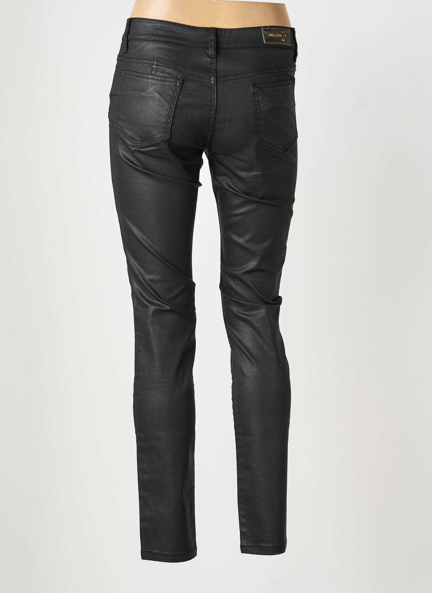 Pantalon slim taille normale taille normale marron MAYJUNE femme