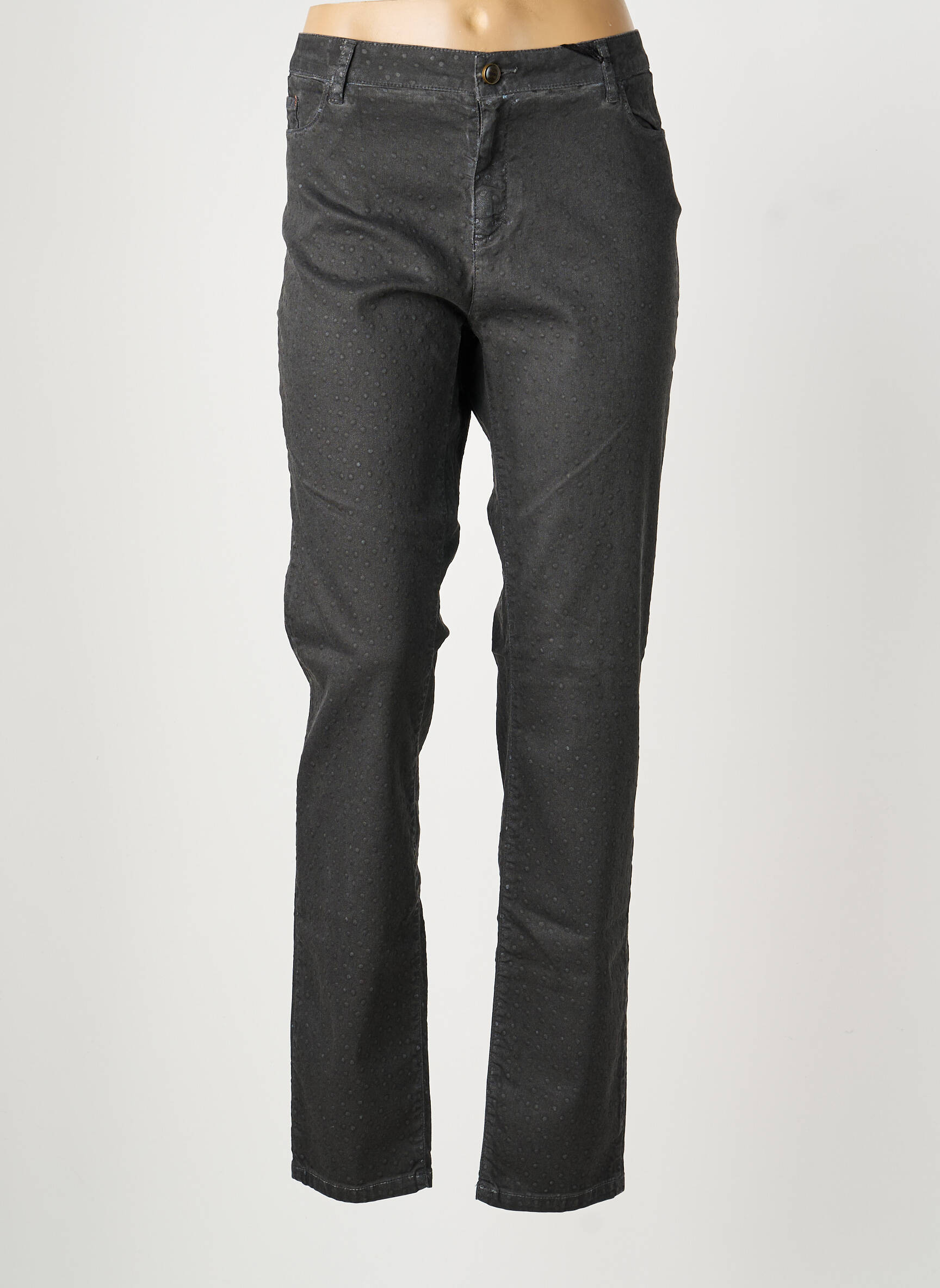 Jeans coupe slim tissage brut taille normale gris MAYJUNE femme