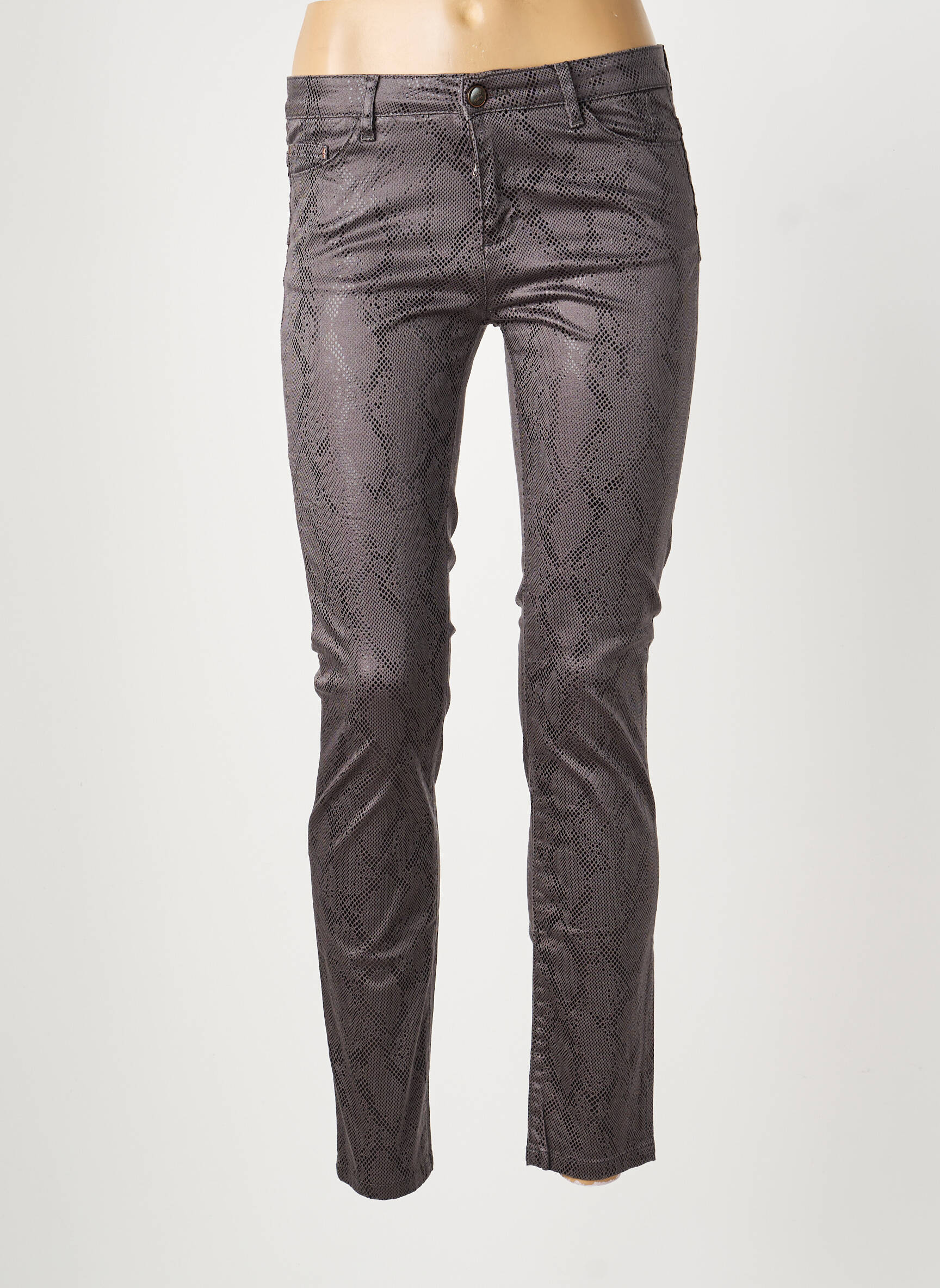 Pantalon slim taille normale taille normale gris MAYJUNE femme