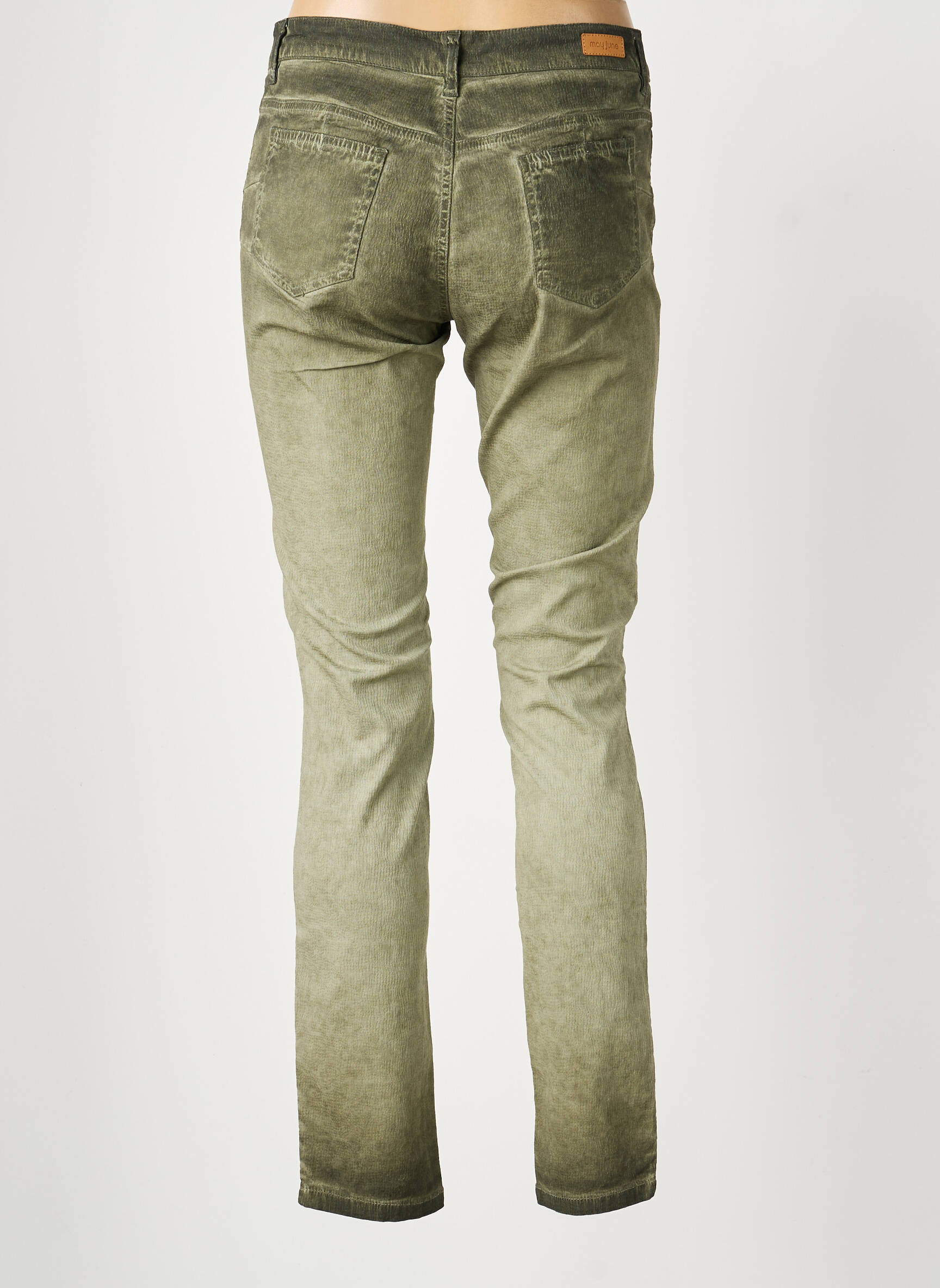 Pantalon slim taille normale taille normale vert MAYJUNE femme