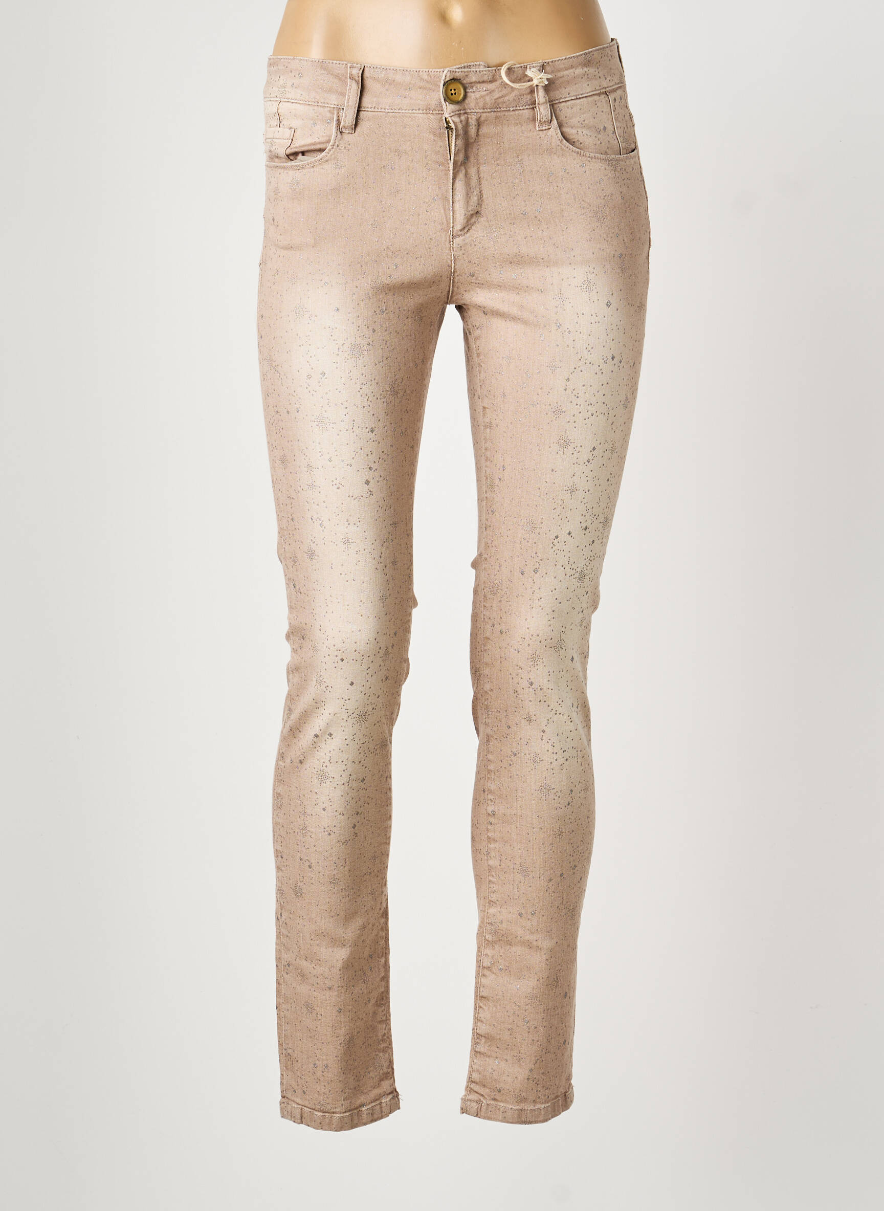 Jeans coupe slim taille normale taille normale marron MAYJUNE femme