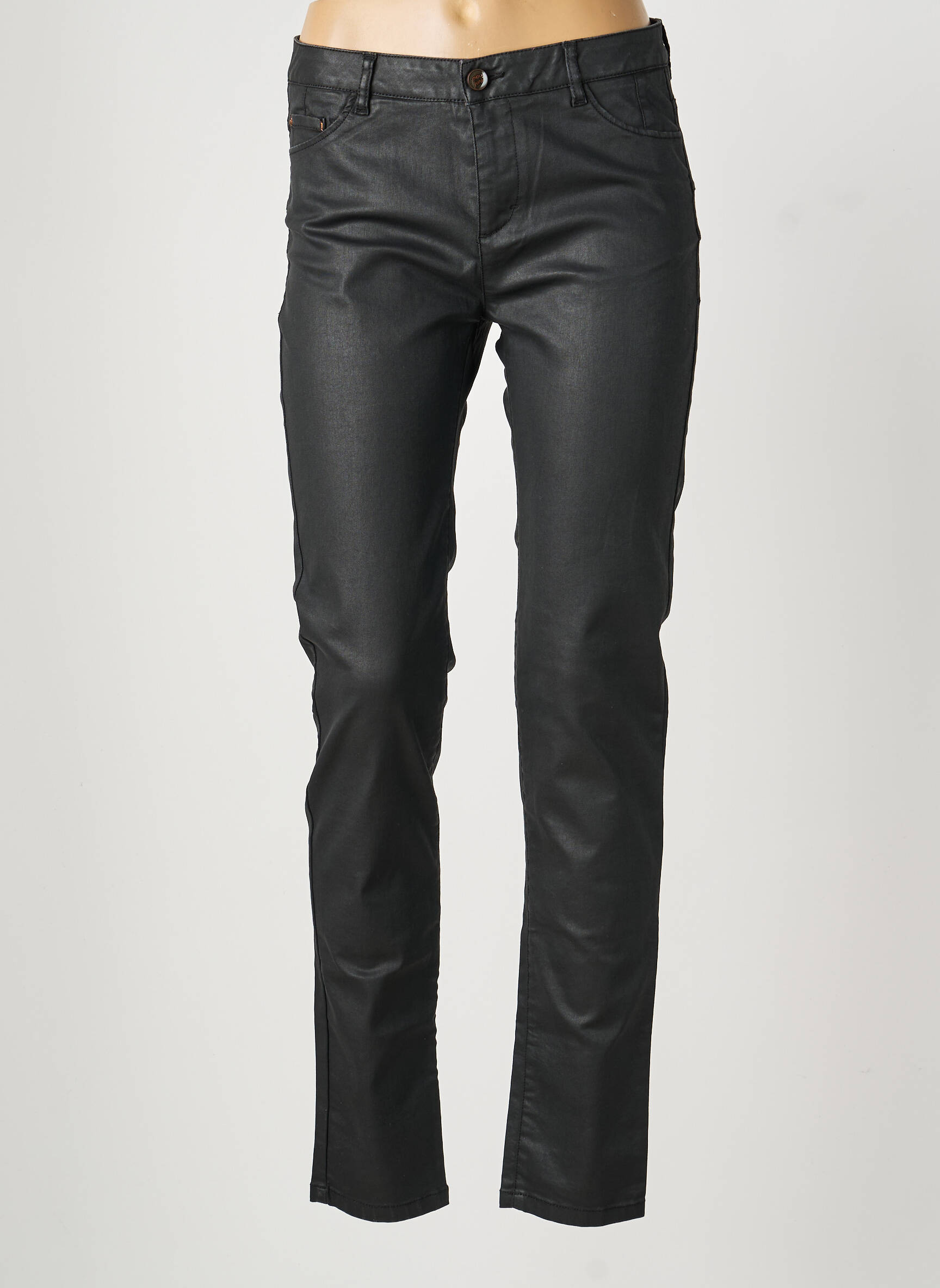 Pantalon slim stretch taille normale noir MAYJUNE femme