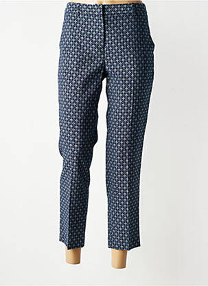 Pantalon 7/8 fermeture zippée sous rabat avec crochet taille normale bleu GERARD DAREL femme