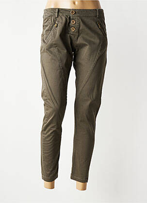 Pantalon 7/8 stretch taille normale vert KOSMIKA femme