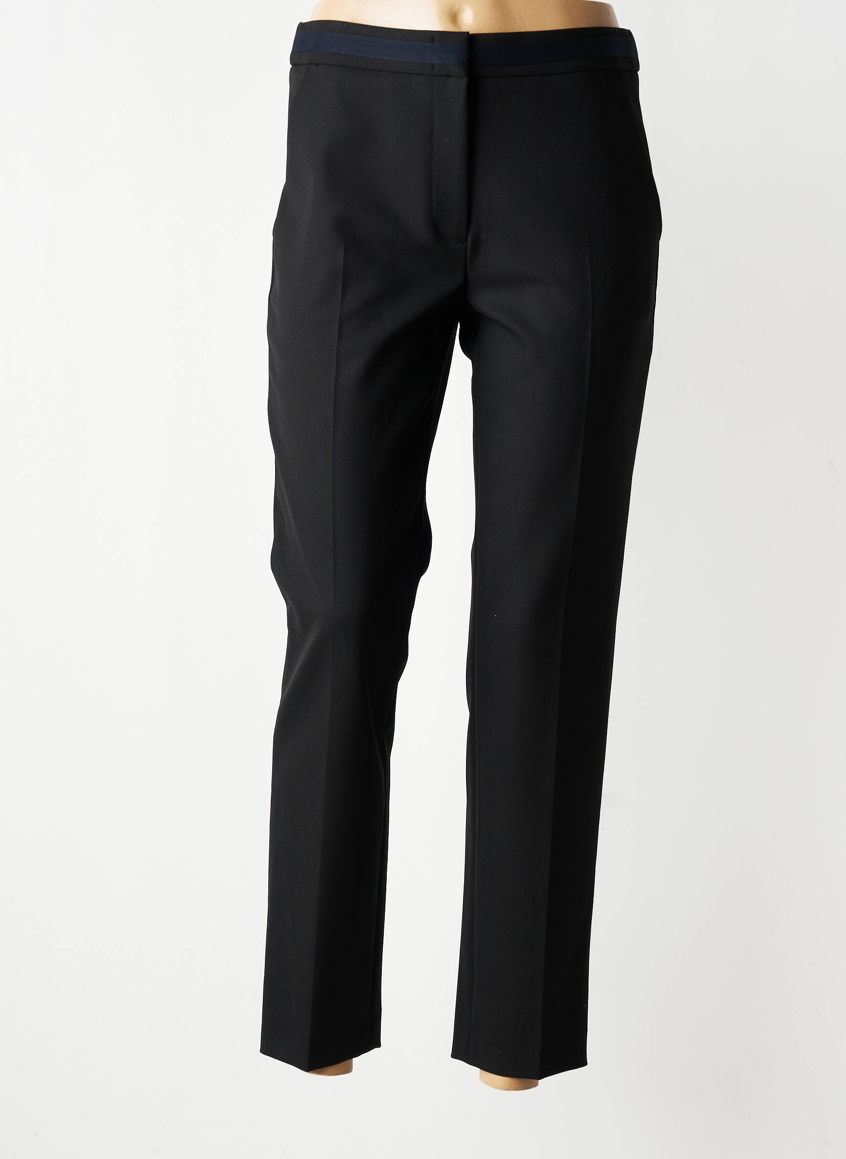 Pantalon droit tissage crêpe taille normale noir GERARD DAREL femme
