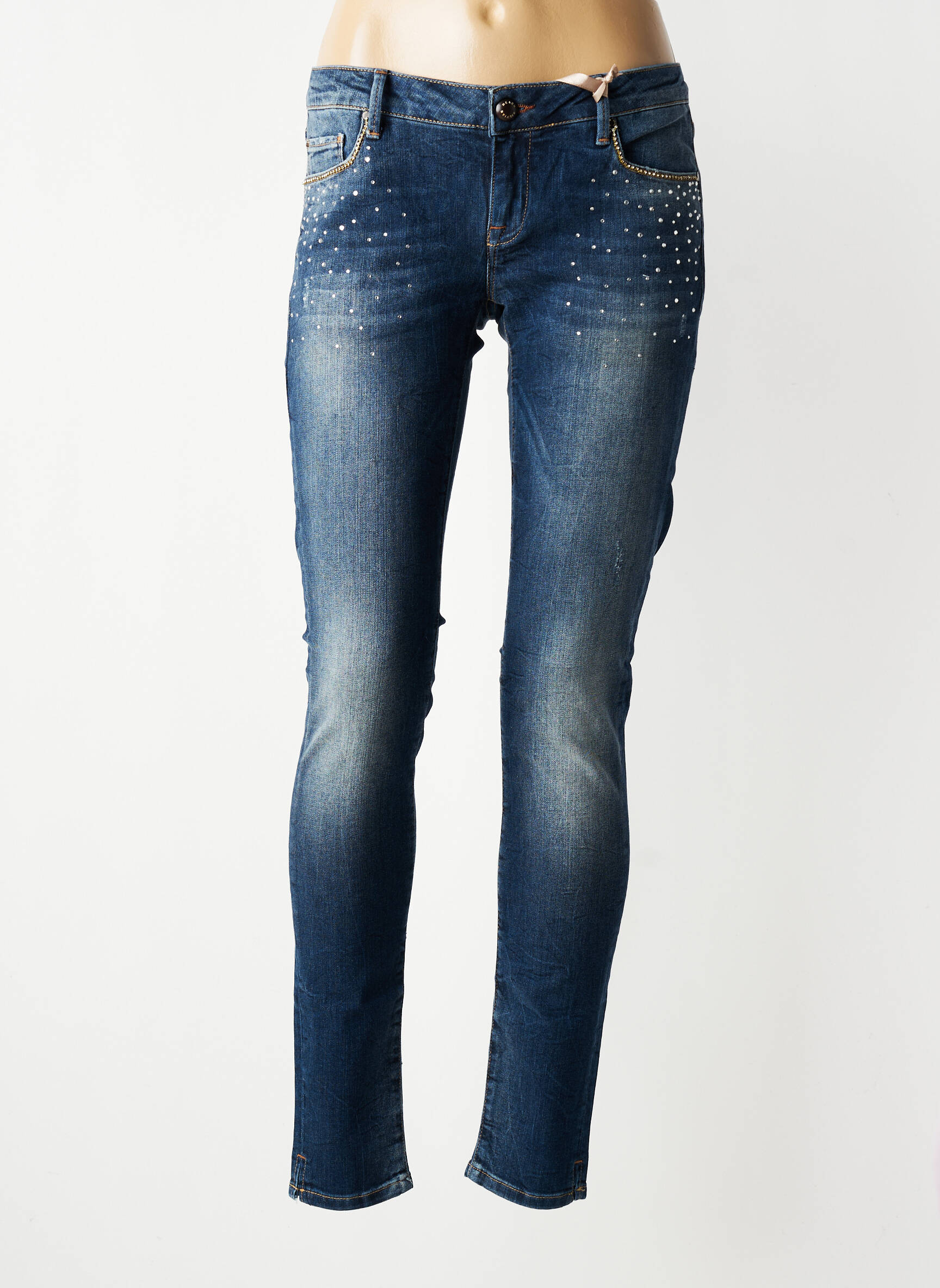 Jeans coupe slim taille normale taille normale bleu SILVIAN HEACH femme
