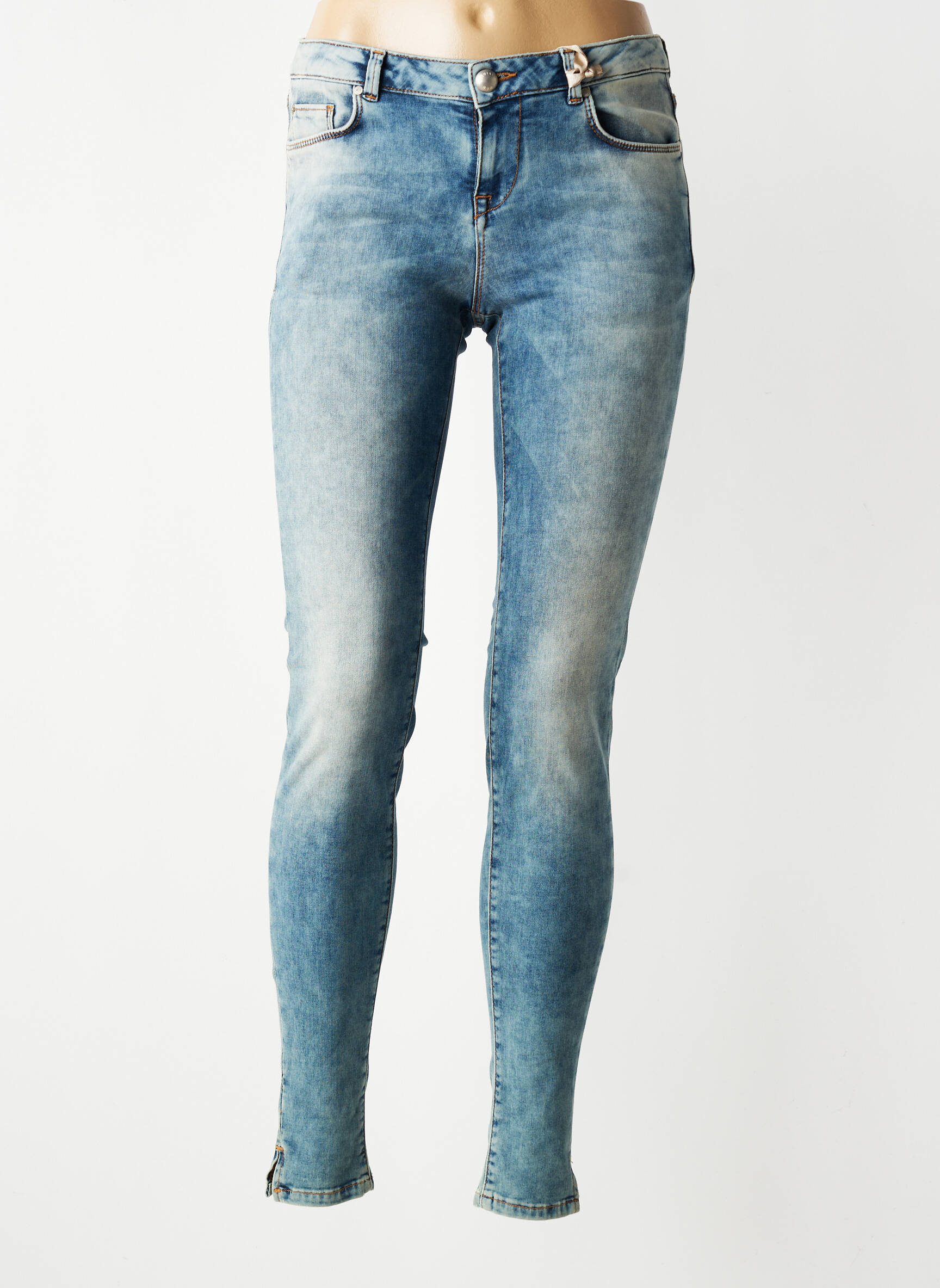 Jeans coupe slim stretch taille normale bleu SILVIAN HEACH femme