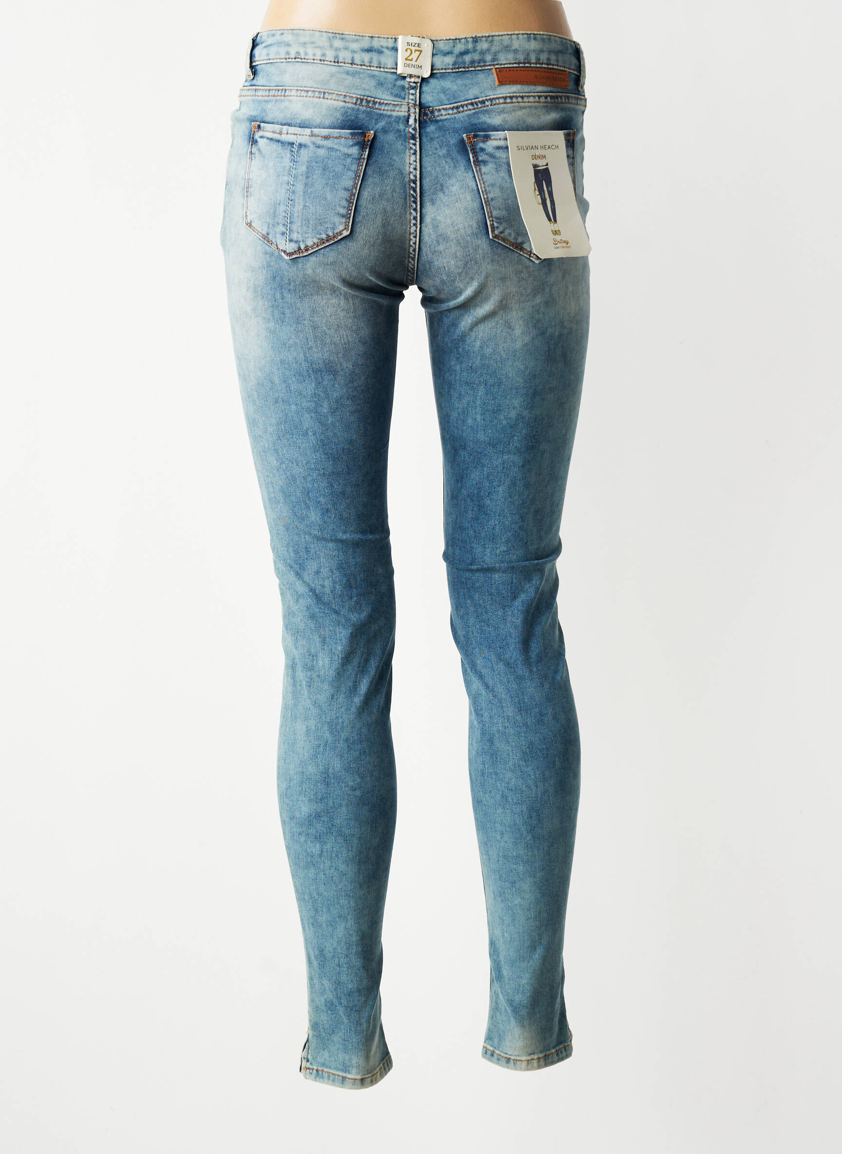 Jeans coupe slim stretch taille normale bleu SILVIAN HEACH femme