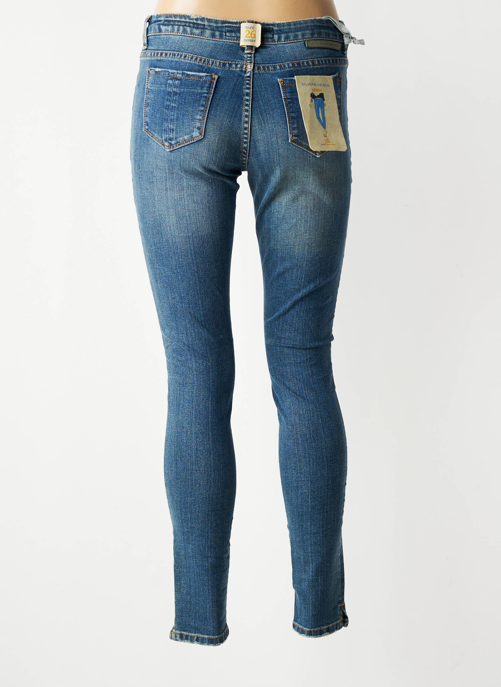 Jeans coupe slim stretch taille normale bleu SILVIAN HEACH femme