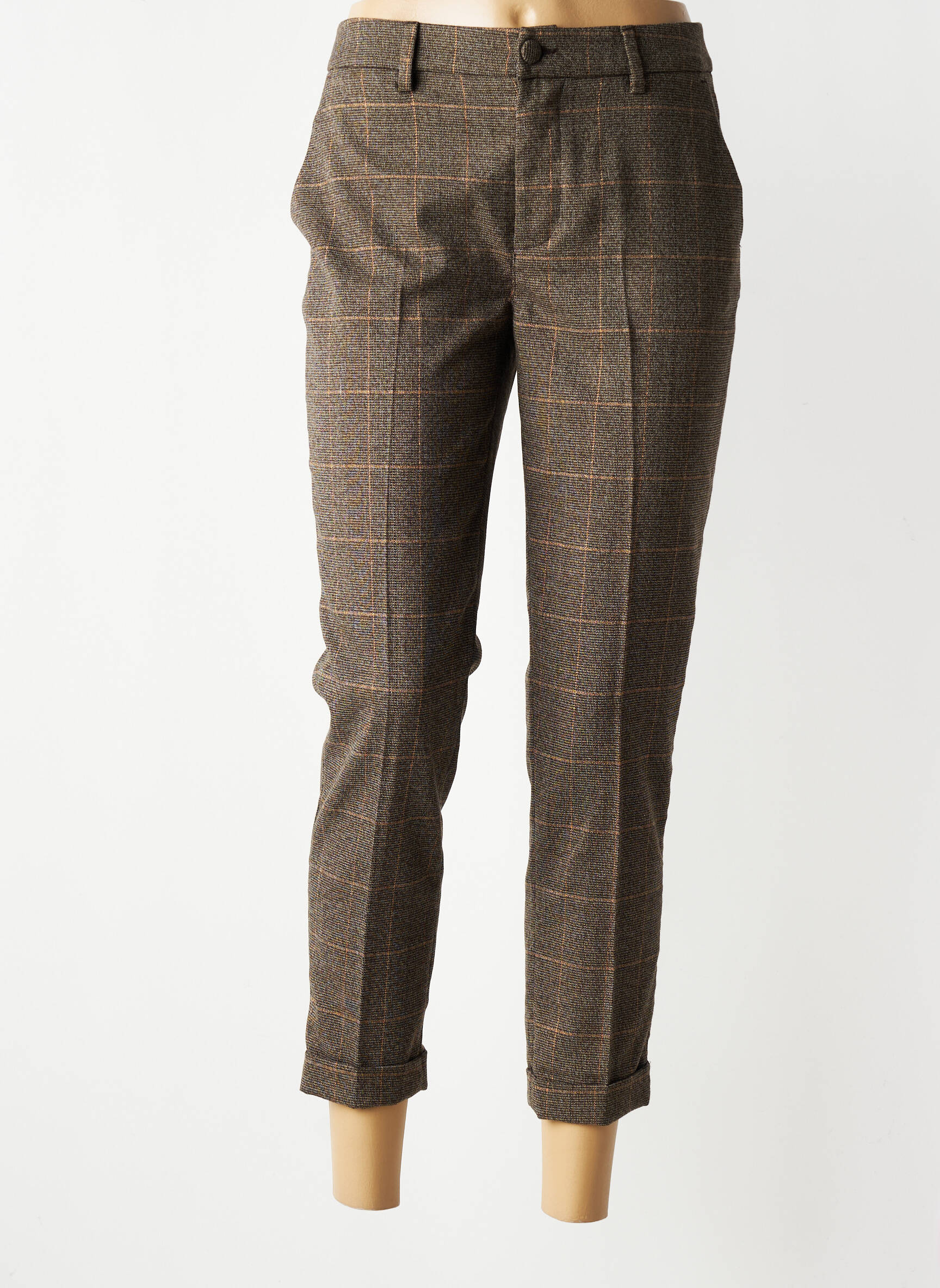 Pantalon 7/8 stretch taille normale marron LIU JO femme