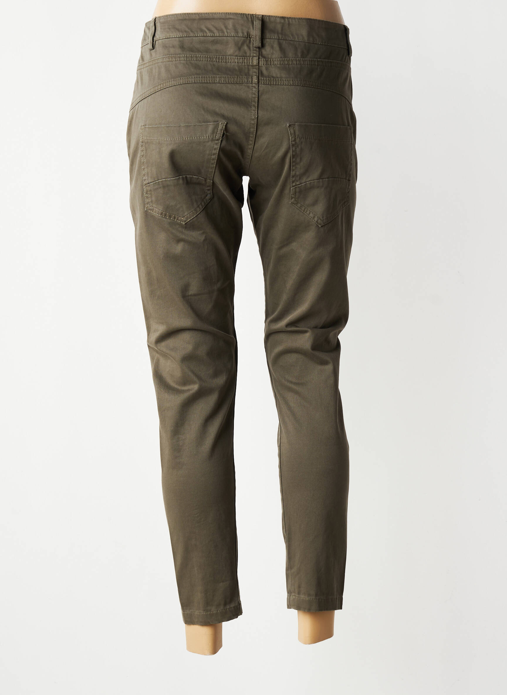 Pantalon 7/8 stretch taille normale vert KOSMIKA femme